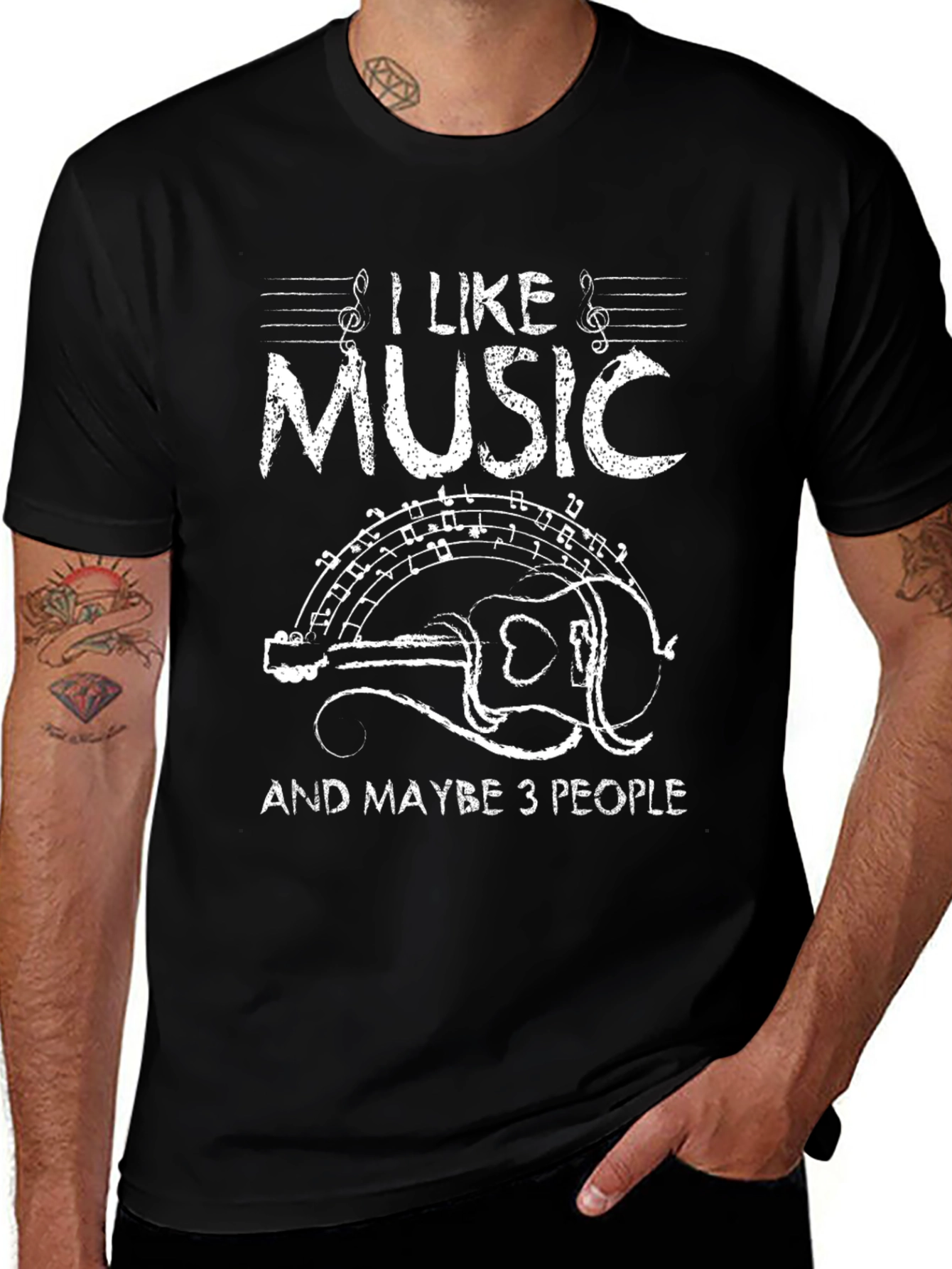 I Like Music T-Shirt - Guitar Graphic Tee