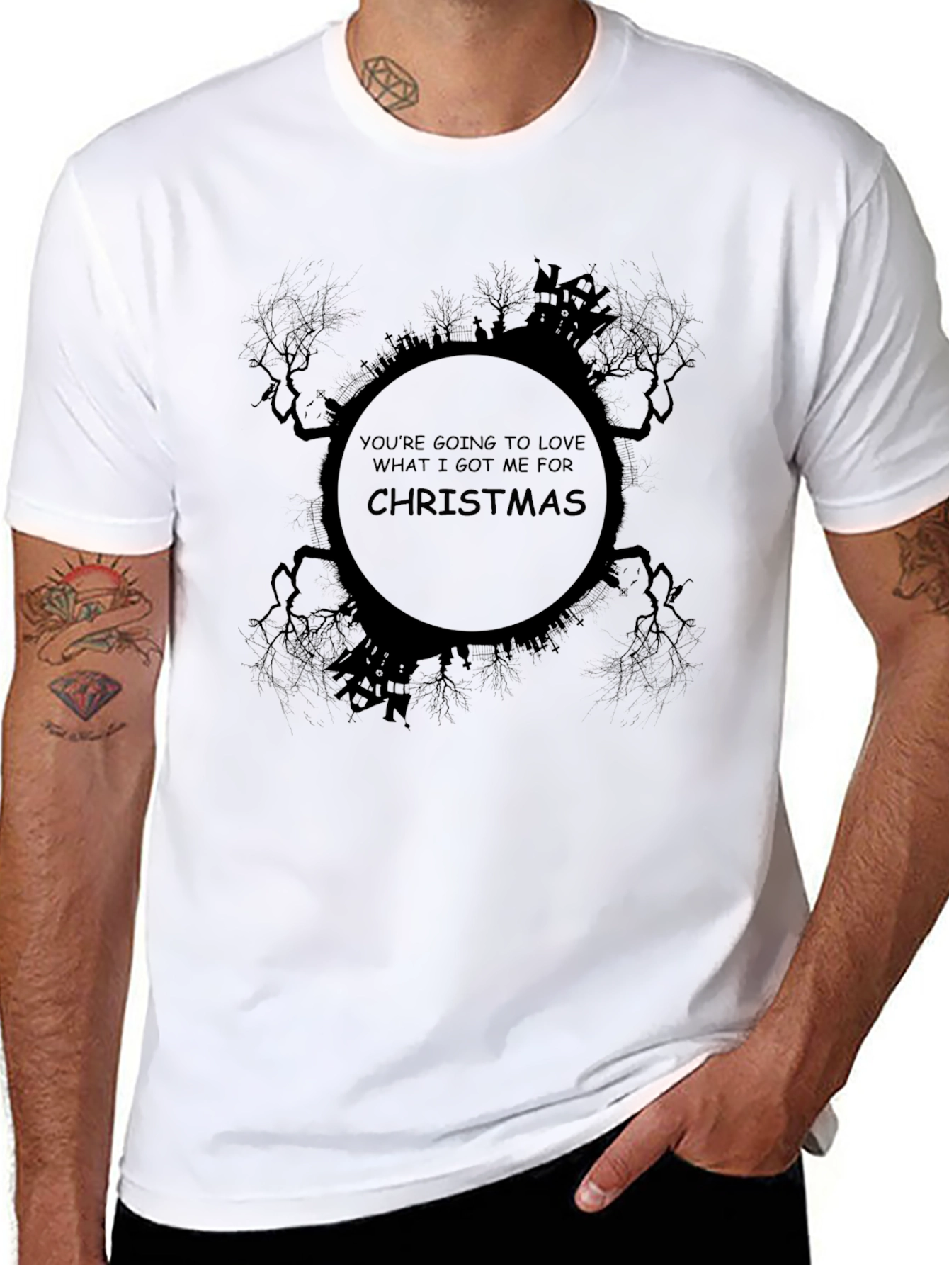 Halloween Christmas T-Shirt - Spooky Holiday Graphic Tee