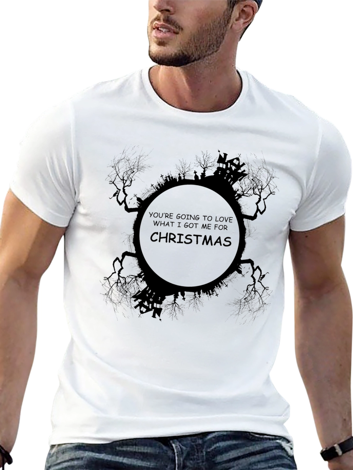 Halloween Christmas T-Shirt - Spooky Holiday Graphic Tee