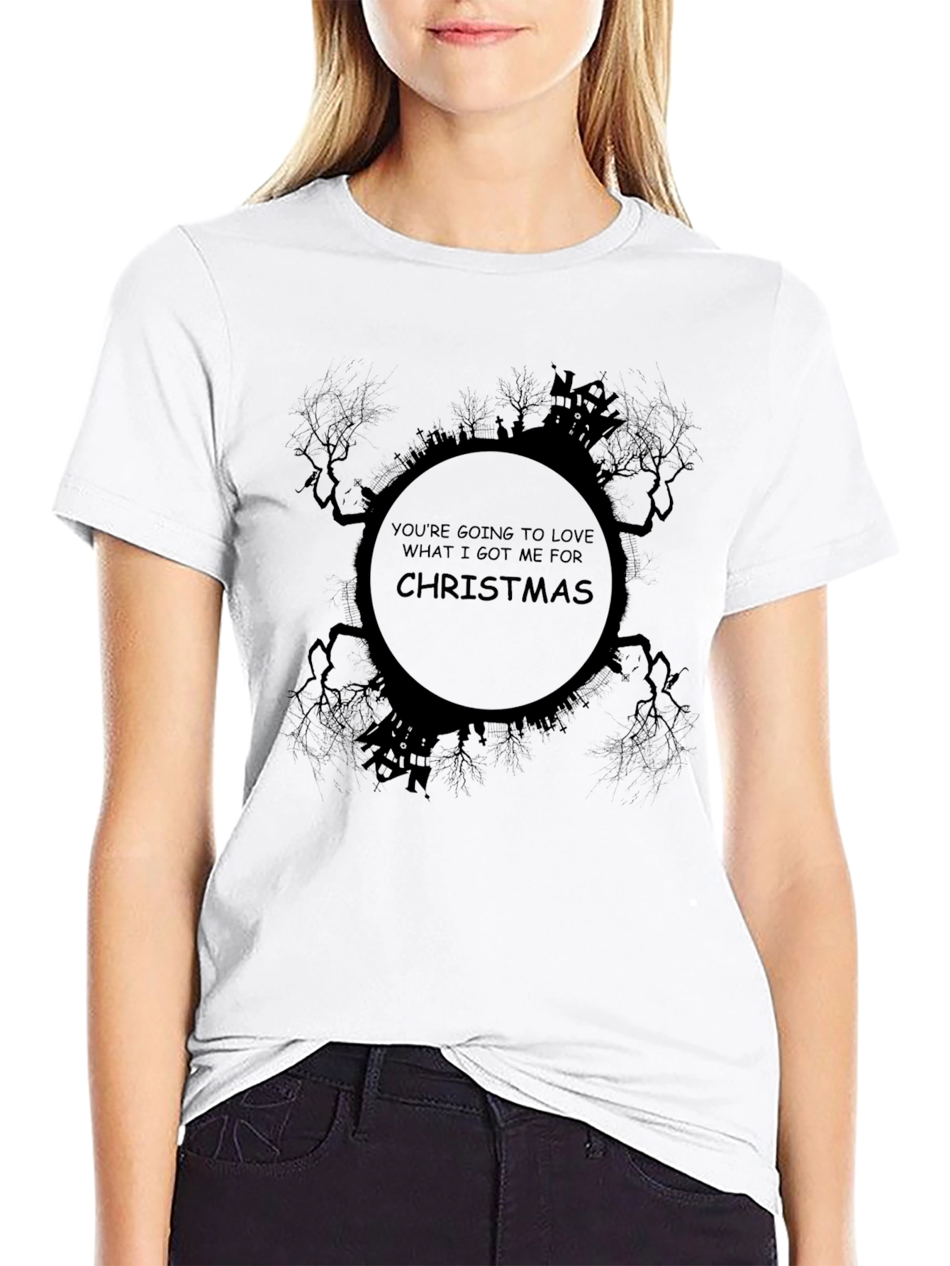 Halloween Christmas T-Shirt - Spooky Holiday Graphic Tee