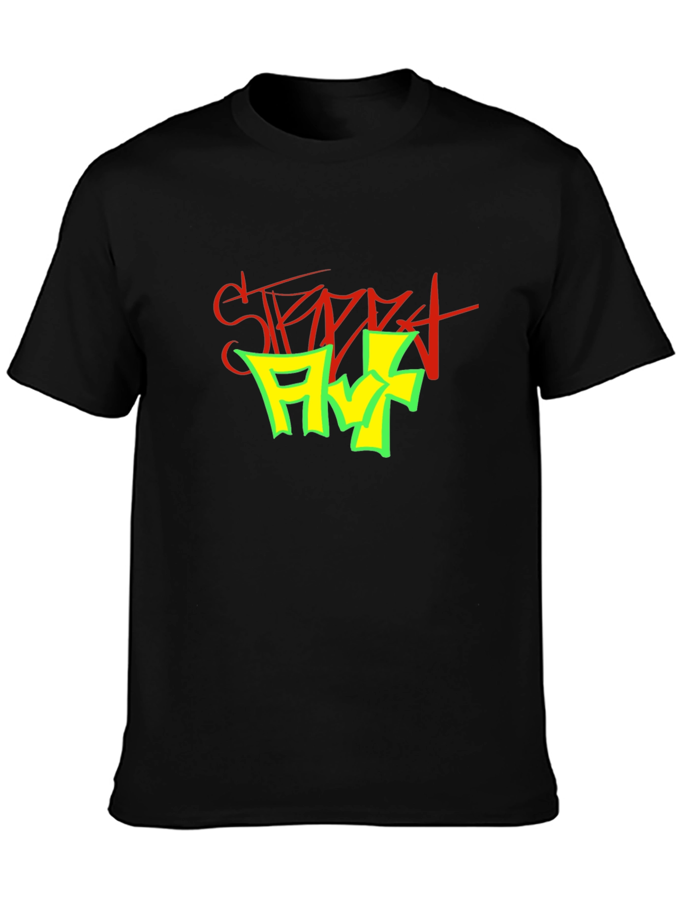 Street Art Graphic Print Black T-Shirt