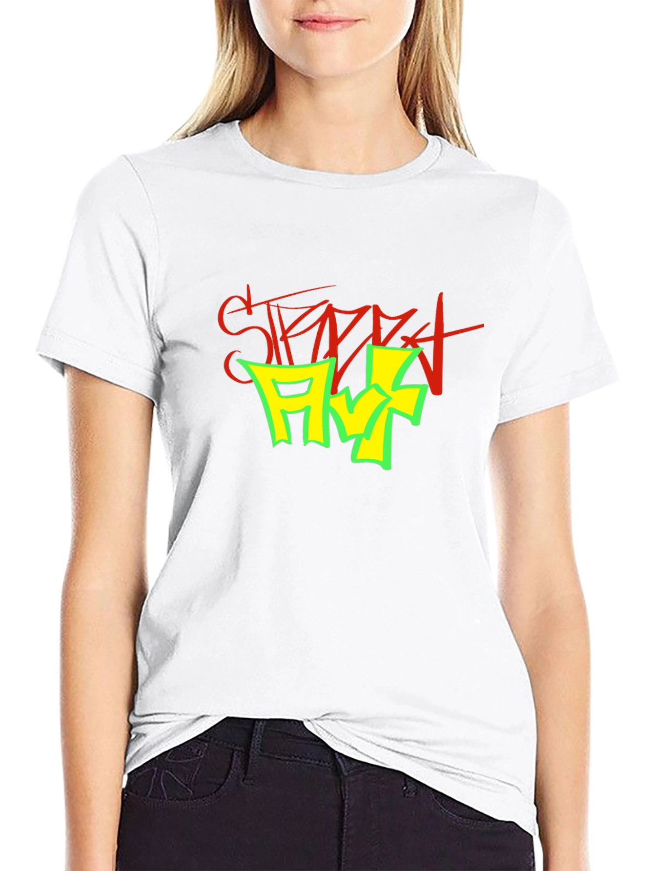 Street Art Graphic Print Black T-Shirt