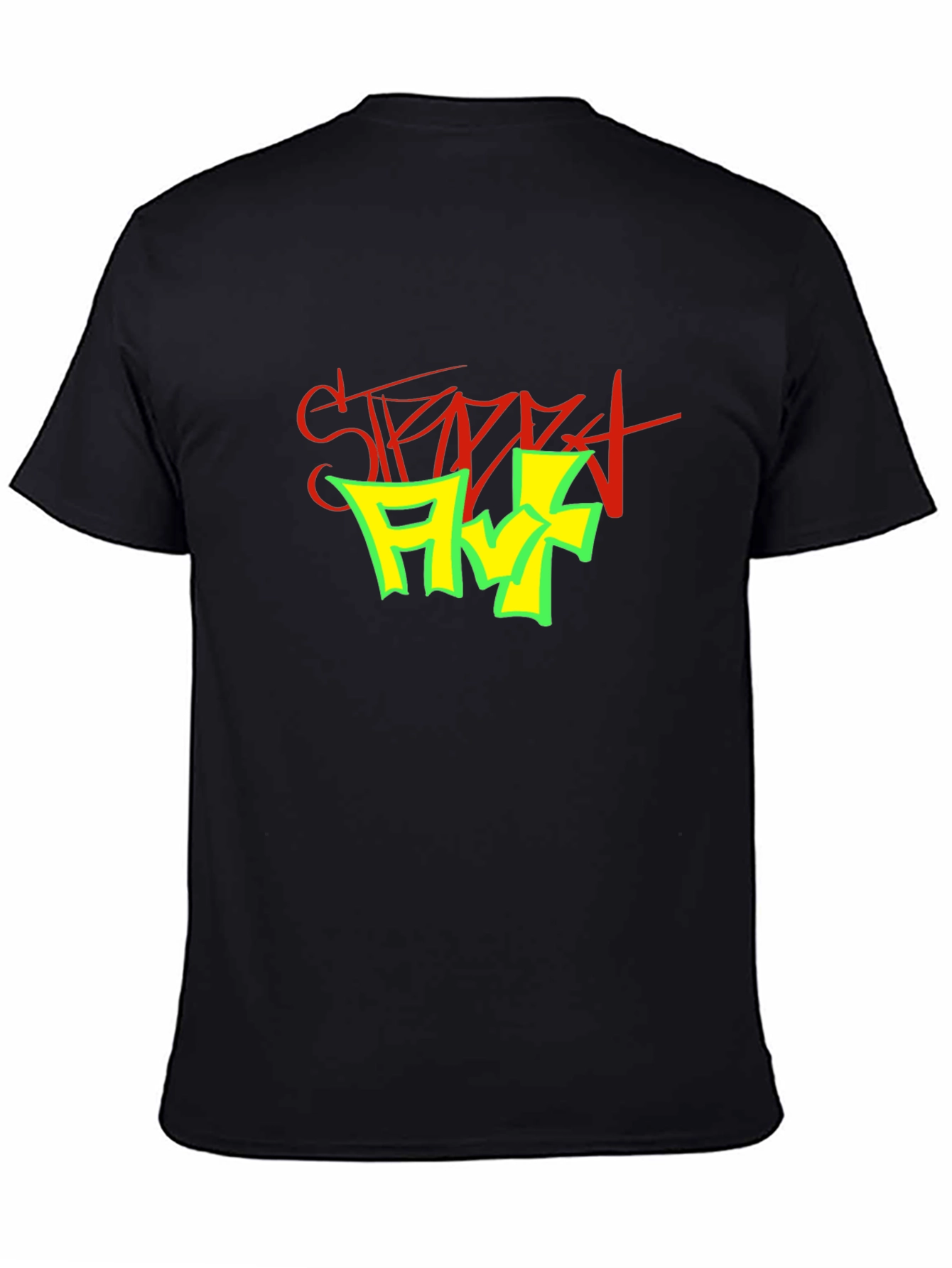 Street Art Graphic Print Black T-Shirt