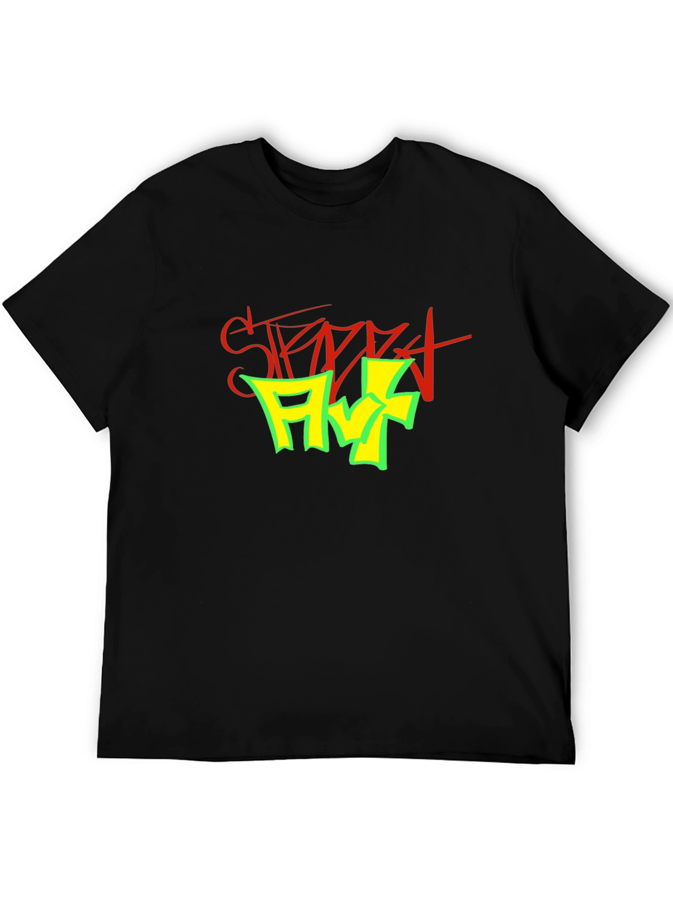 Street Art Graphic Print Black T-Shirt
