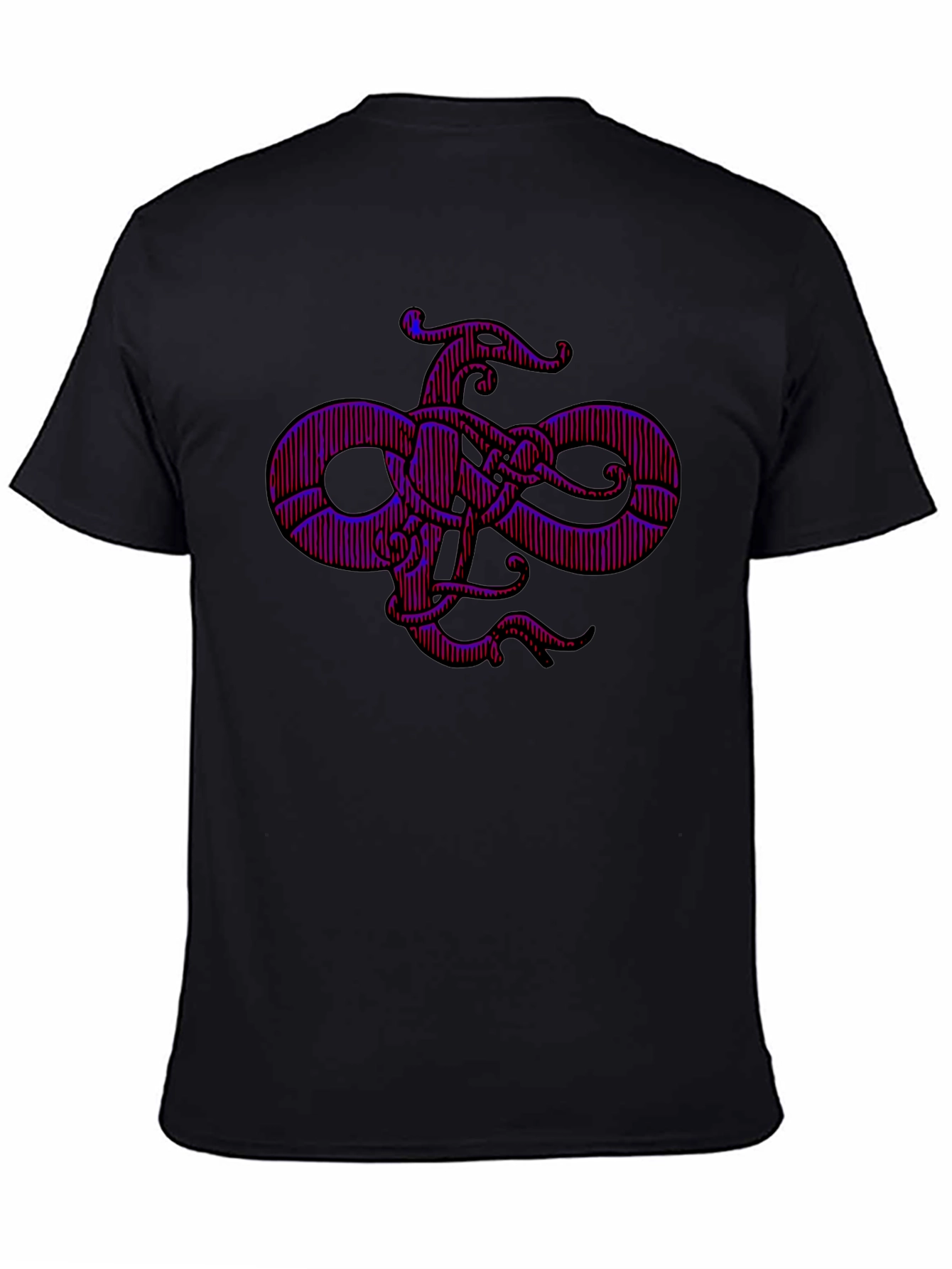Mens Black Graphic Tee - Octopus Infinity Knot