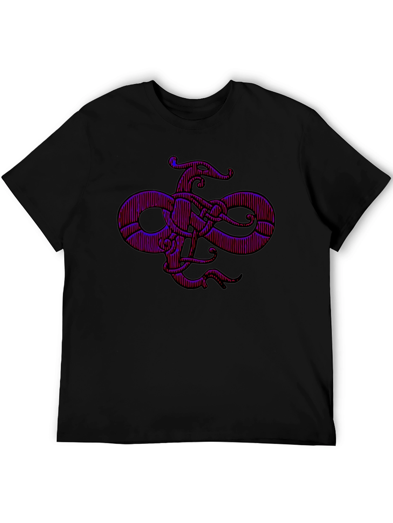 Mens Black Graphic Tee - Octopus Infinity Knot