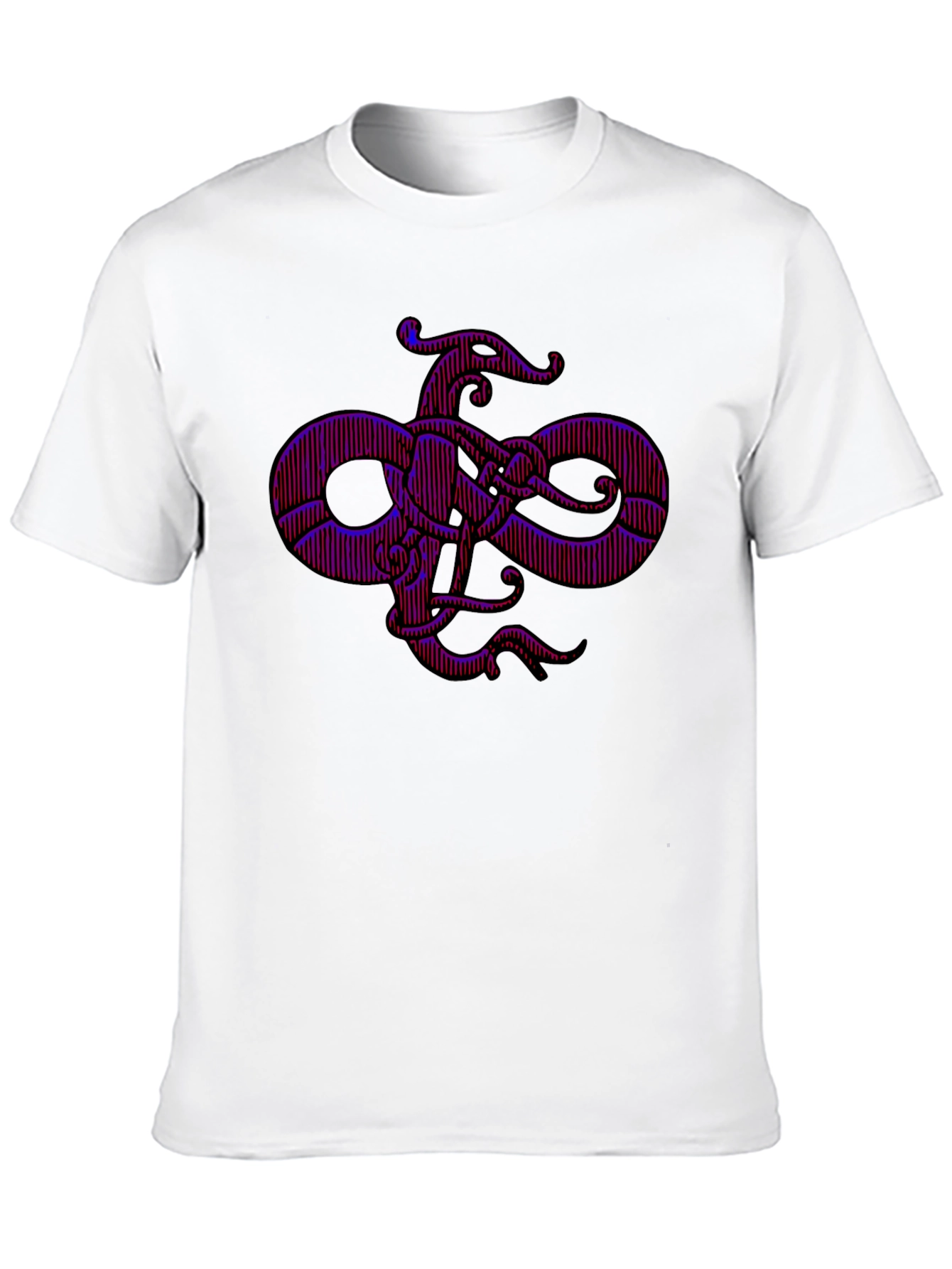 Mens Black Graphic Tee - Octopus Infinity Knot