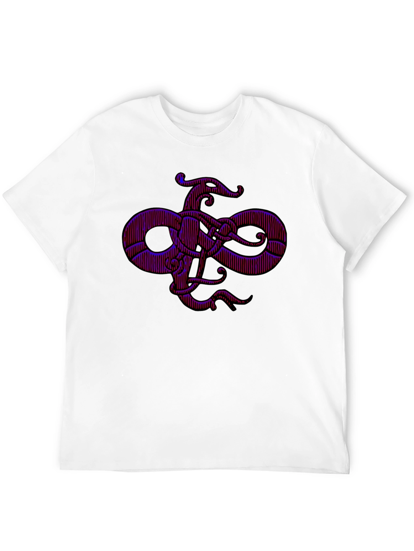 Mens Black Graphic Tee - Octopus Infinity Knot