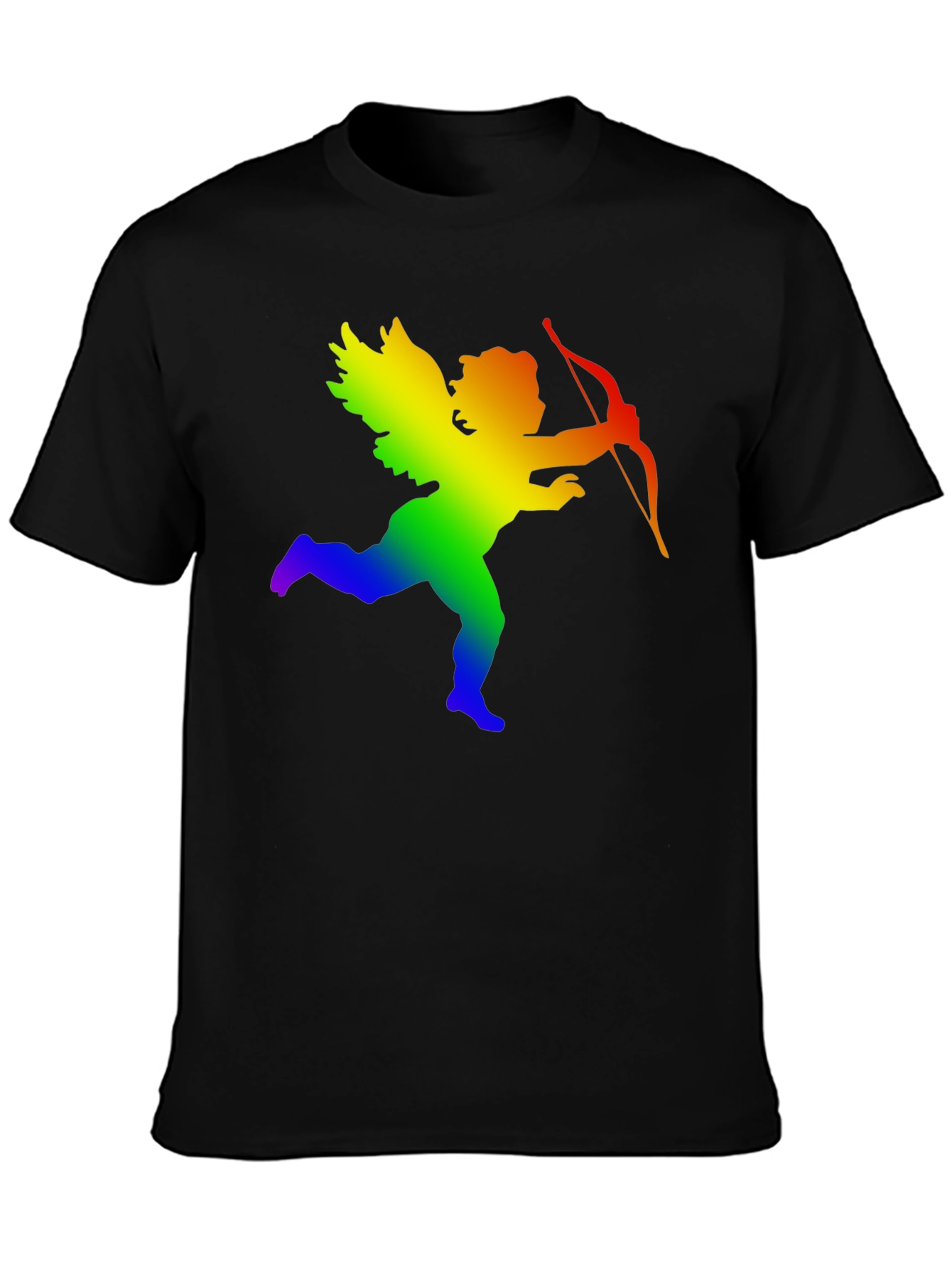 Rainbow Cupid Graphic Tee - Black