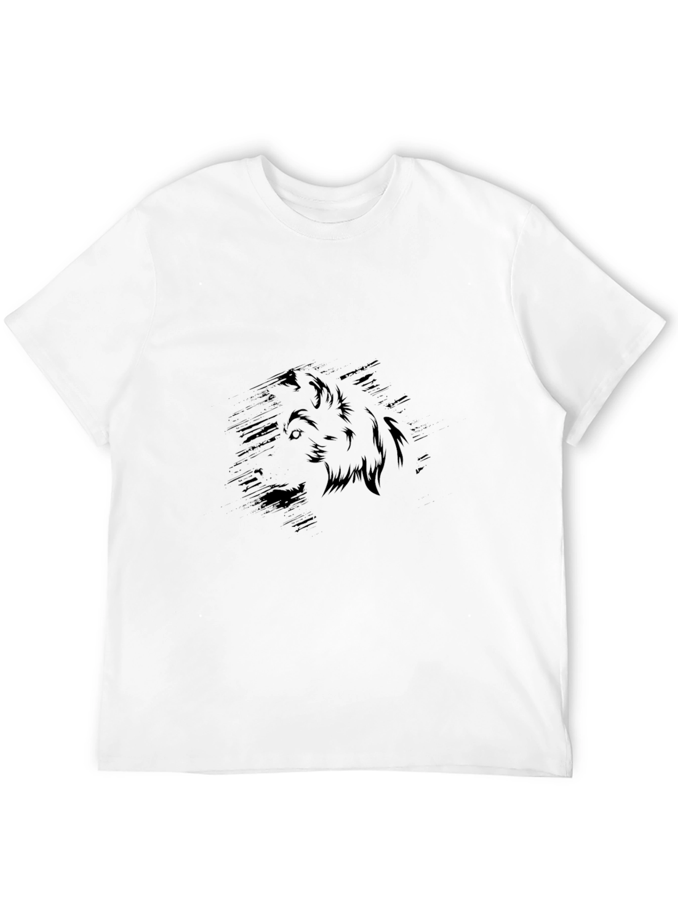 Wolf Graphic Print Mens Black T-Shirt