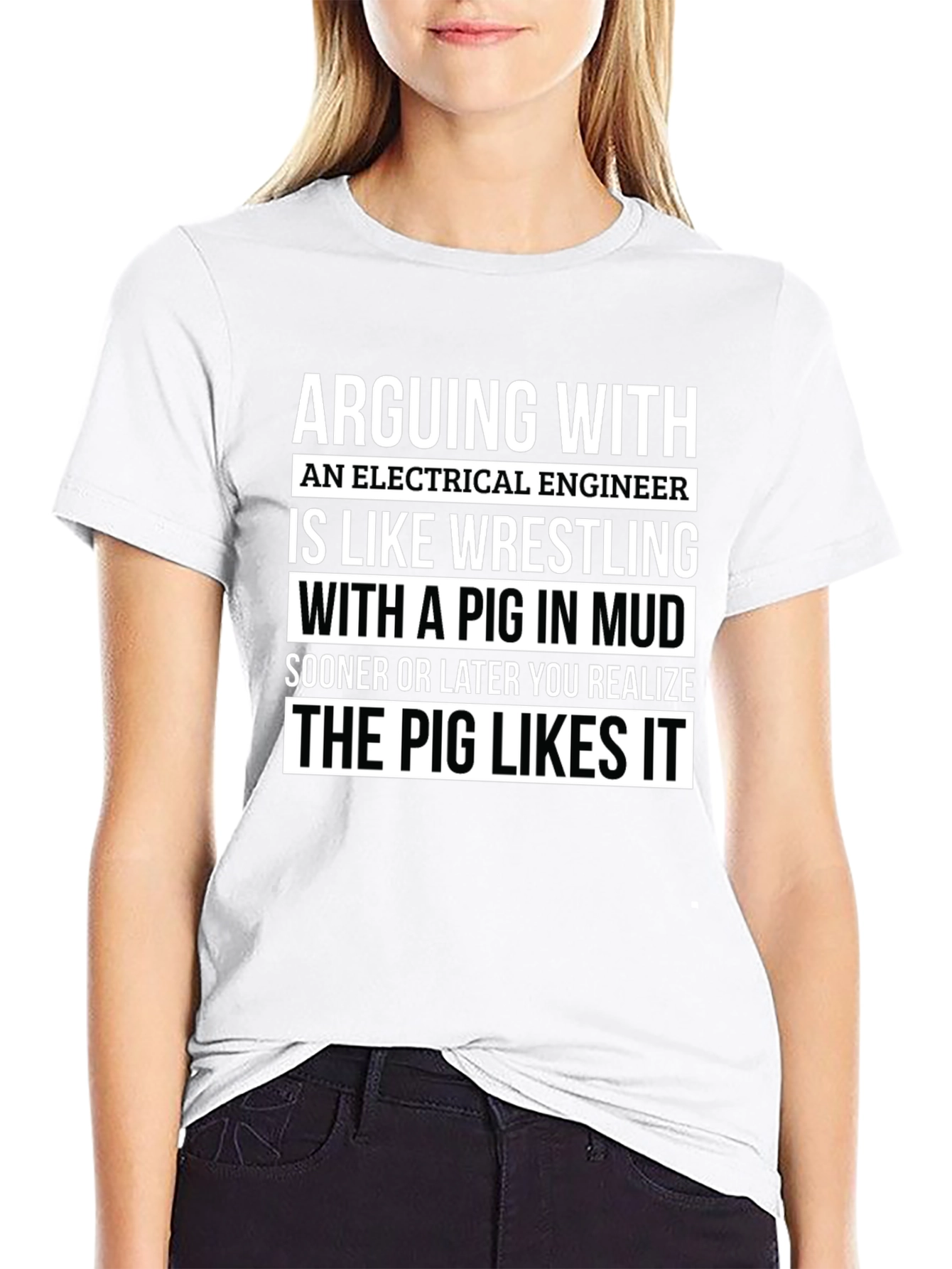 Electrical Engineer Pig in Mud T-Shirt