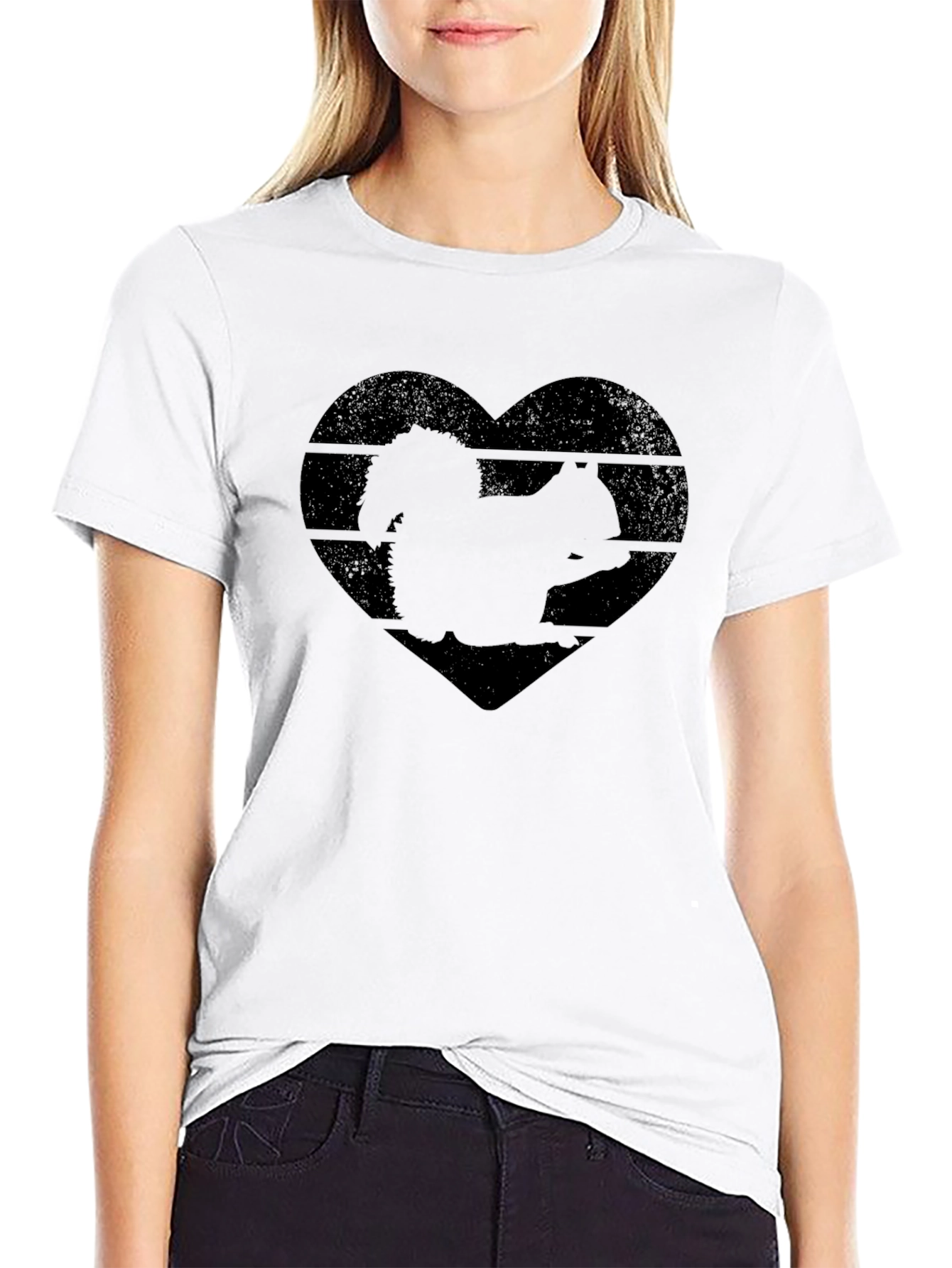 Squirrel Heart Graphic Tee - Black