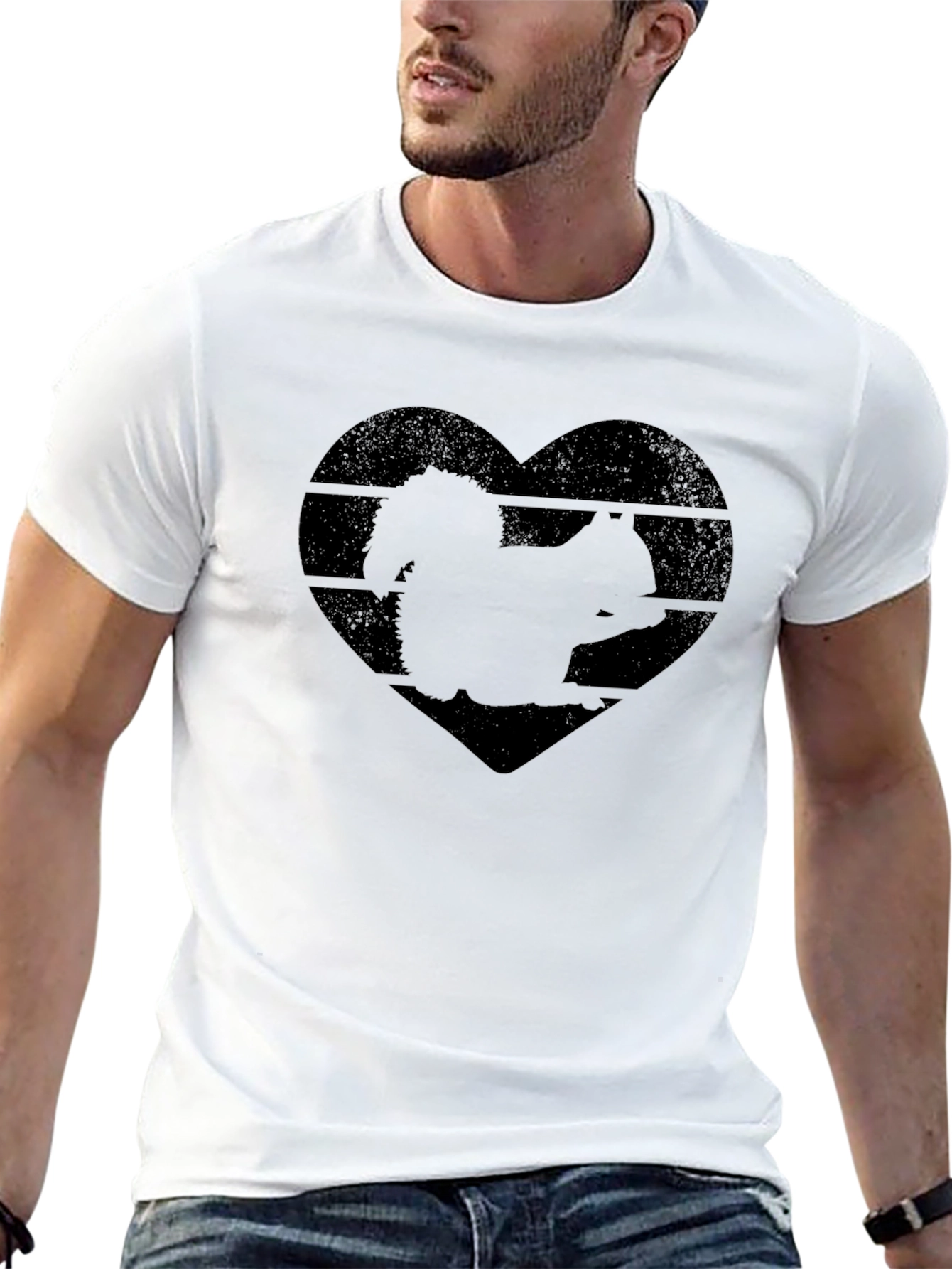 Squirrel Heart Graphic Tee - Black