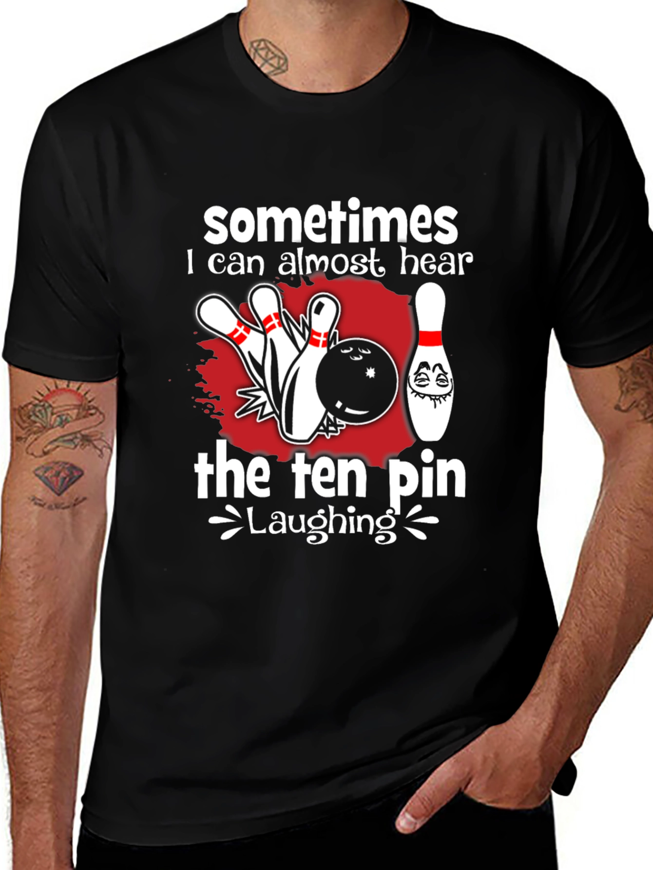 Funny Bowling T-Shirt - Ten Pin Laughing