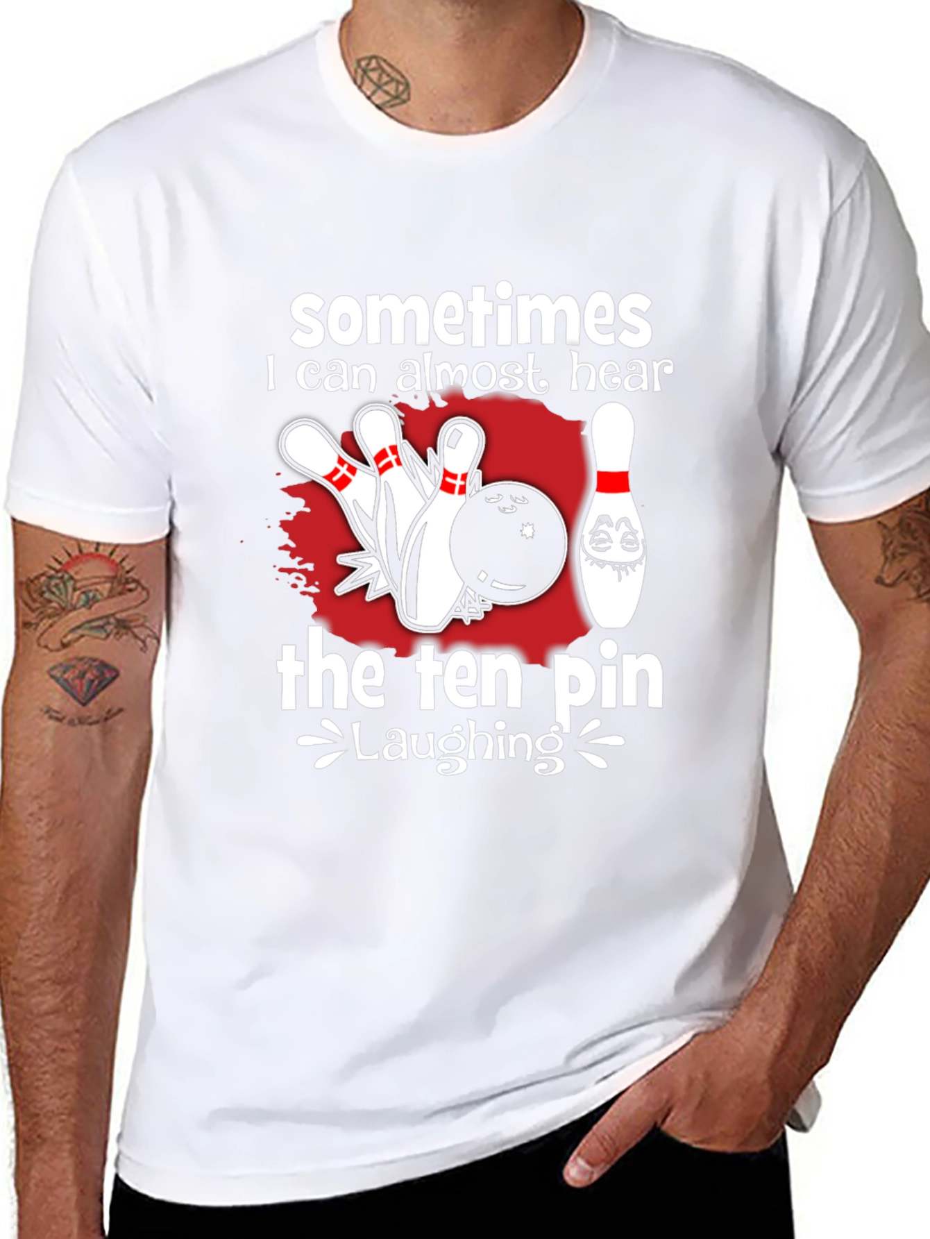 Funny Bowling T-Shirt - Ten Pin Laughing