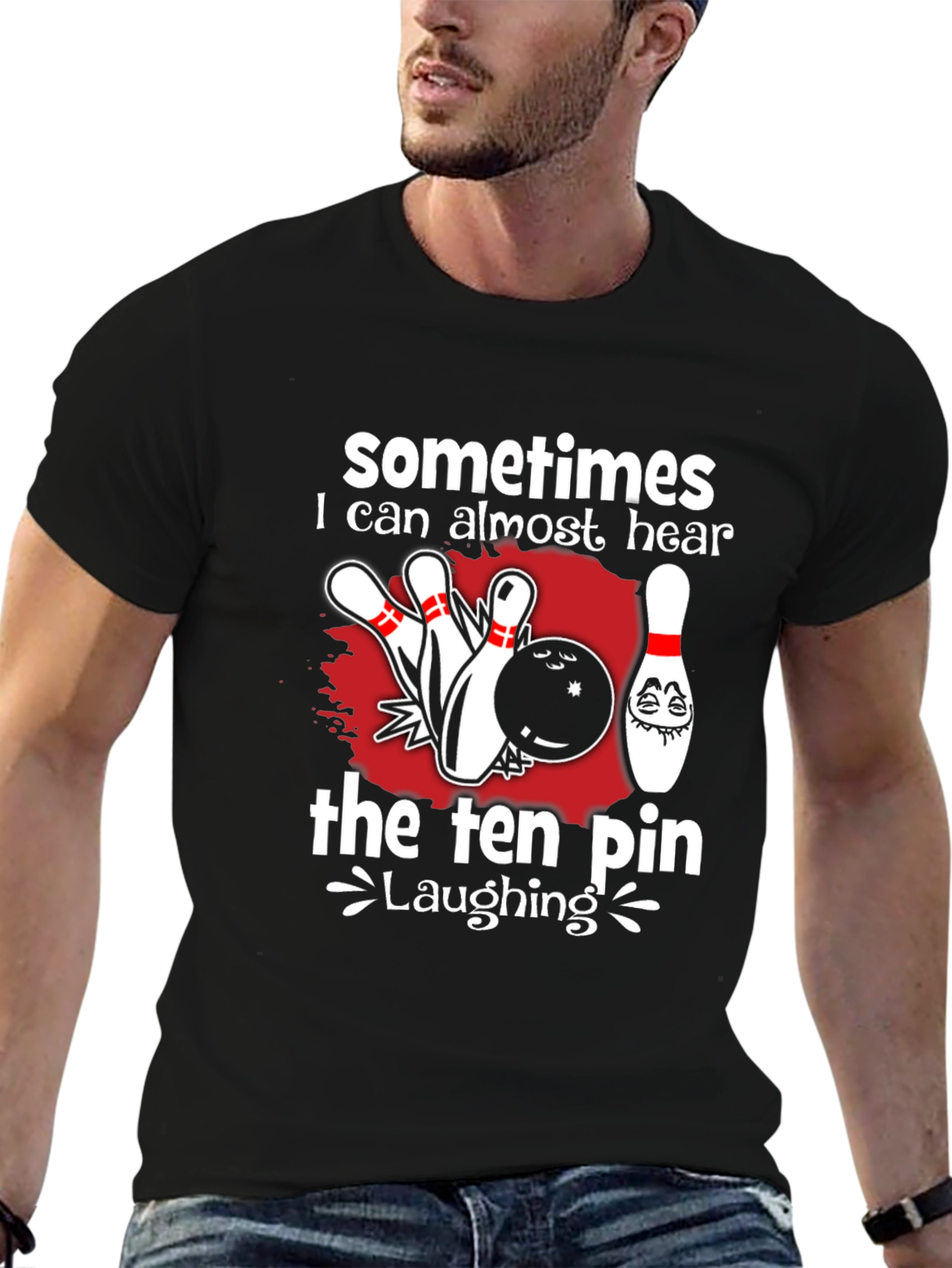 Funny Bowling T-Shirt - Ten Pin Laughing