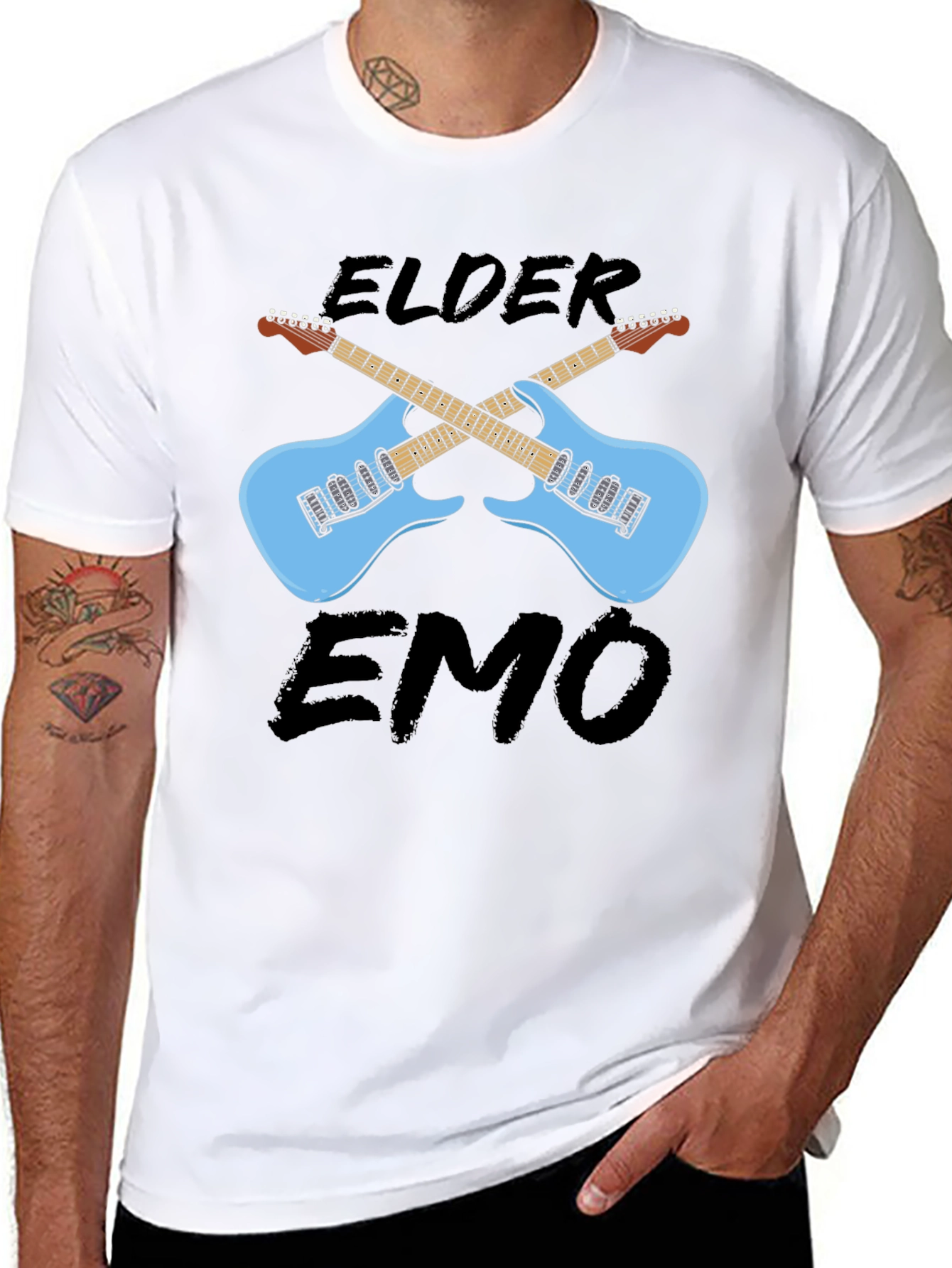 Elder Emo Guitar Graphic T-Shirt