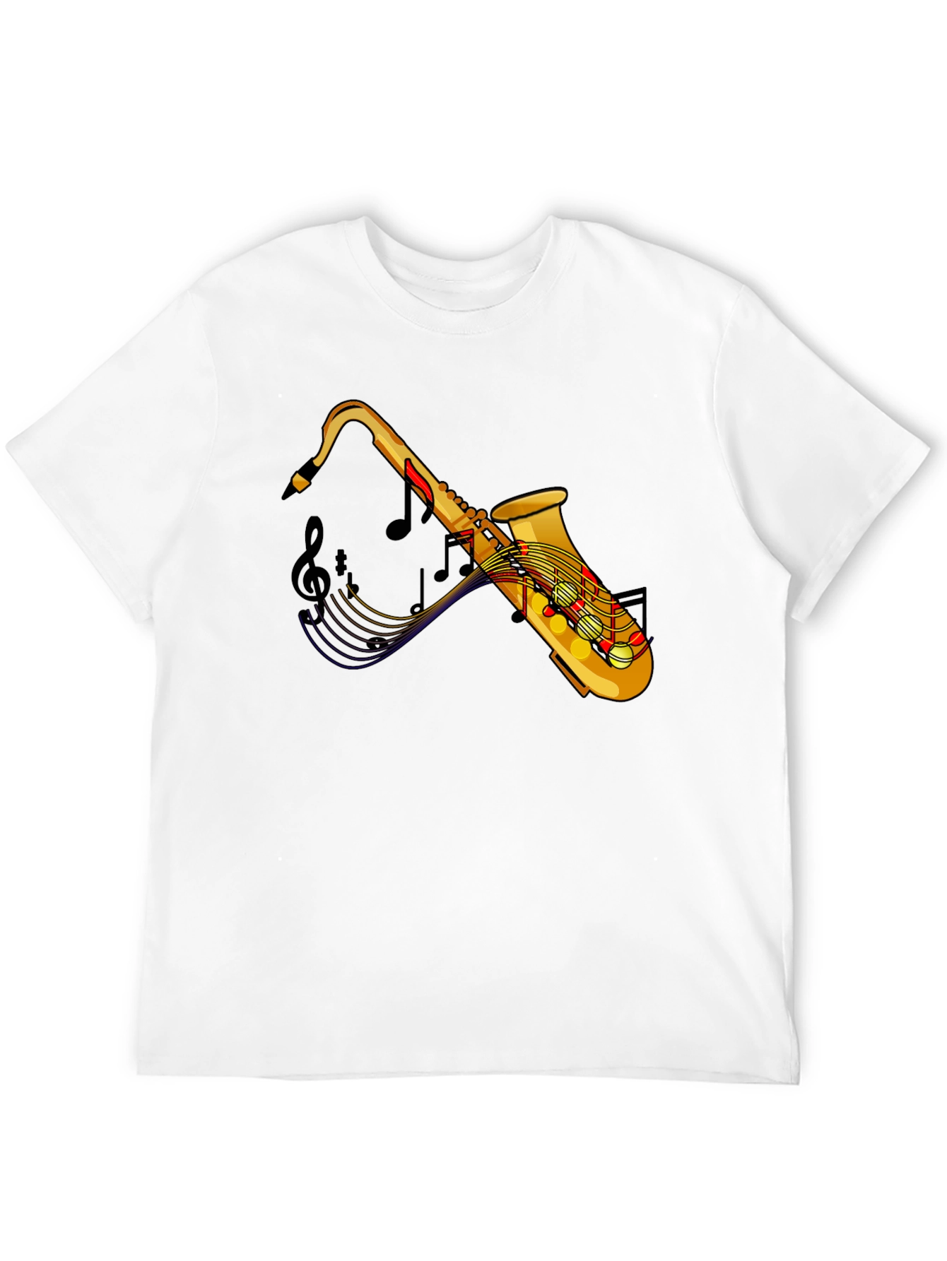 Saxophone Graphic Print T-Shirt