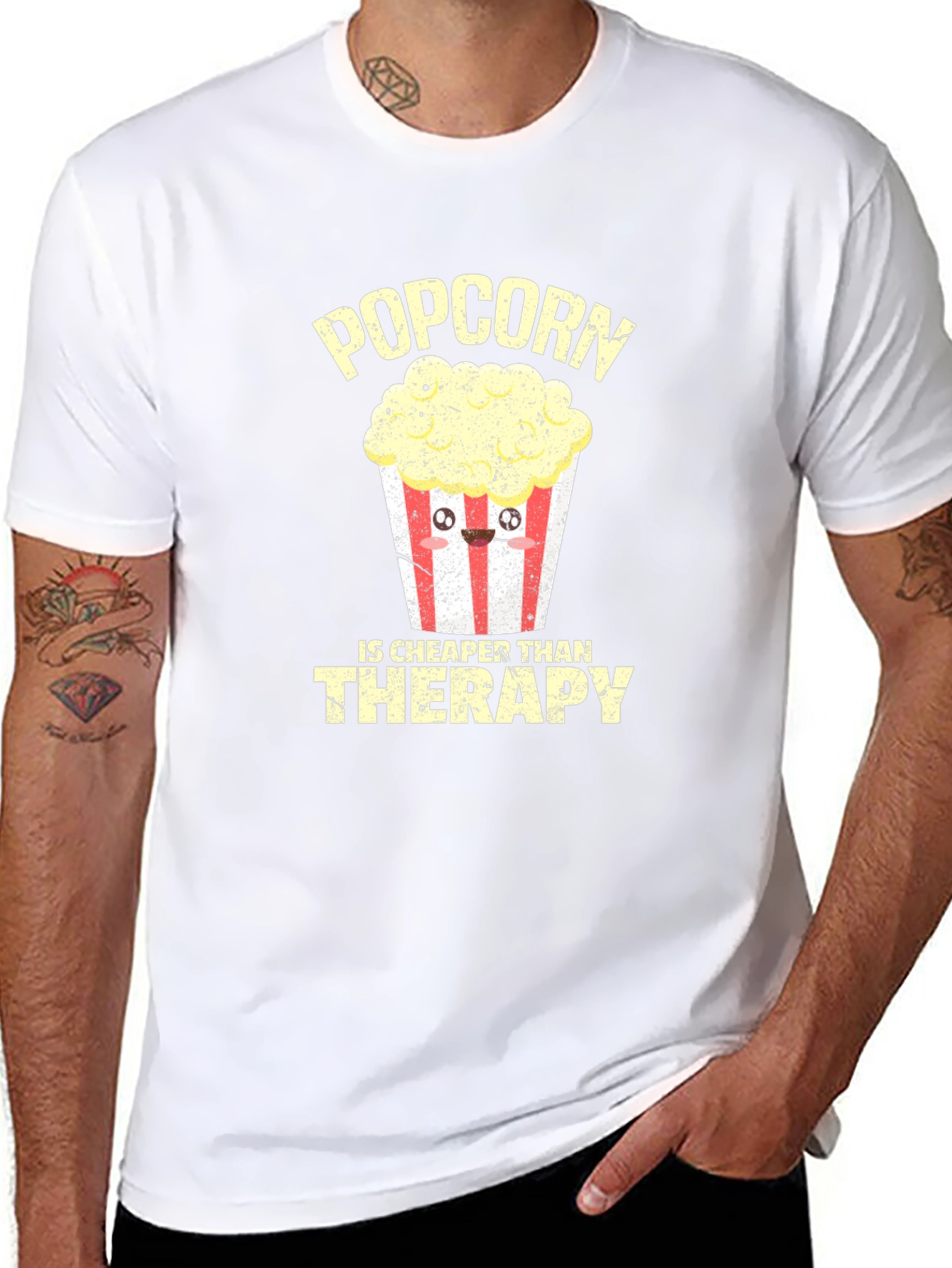 Popcorn Cheaper Than Therapy Graphic Tee