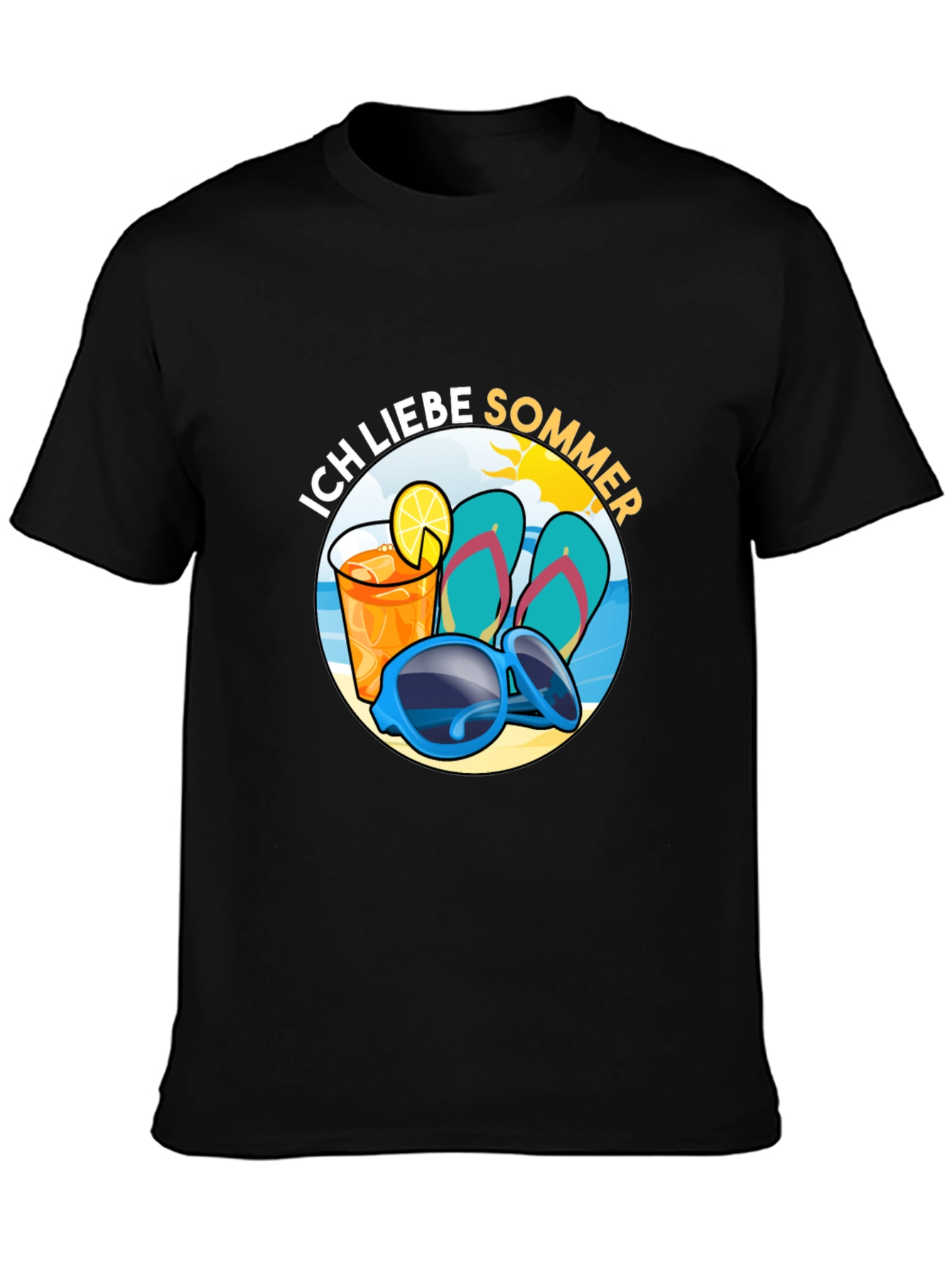 Ich Liebe Sommer Black T-Shirt