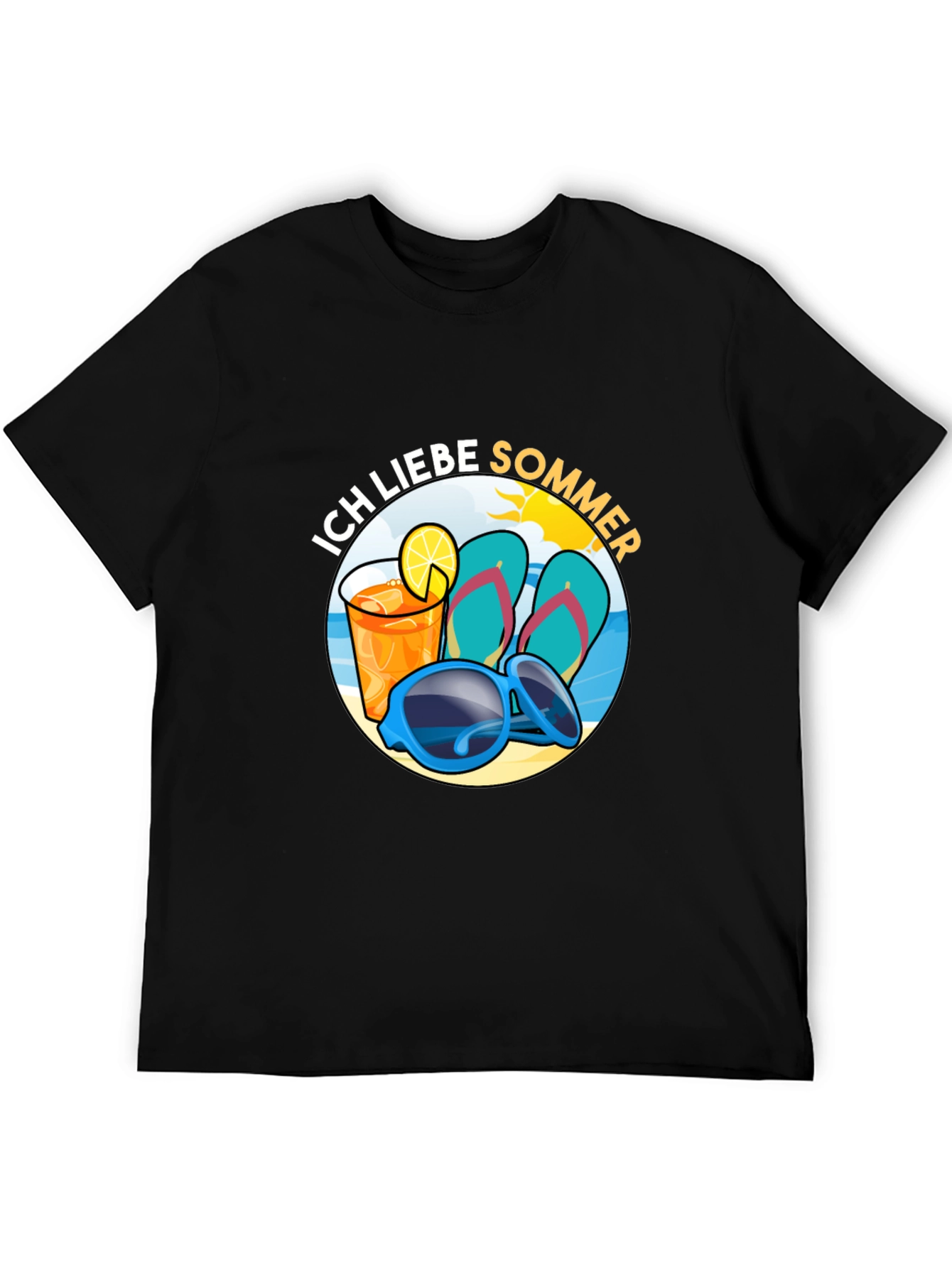 Ich Liebe Sommer Black T-Shirt
