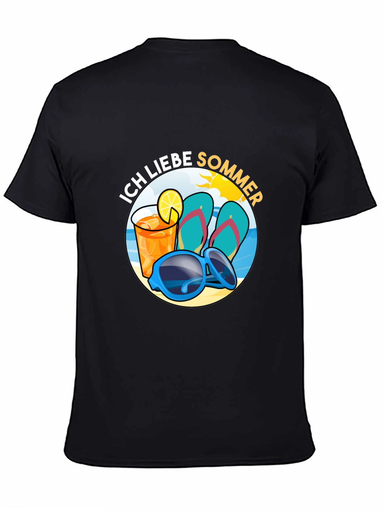 Ich Liebe Sommer Black T-Shirt