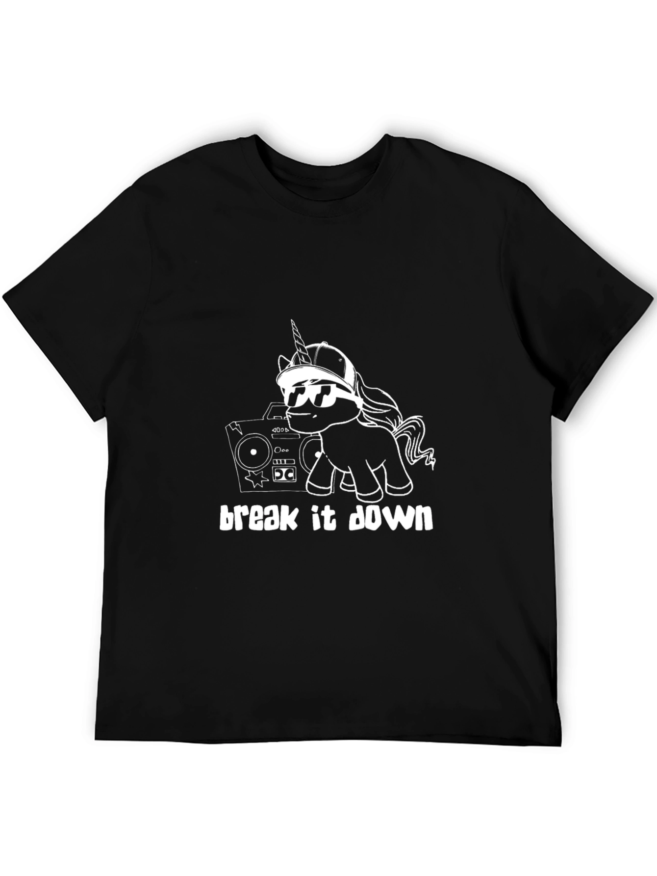 Unicorn Boombox Black T-Shirt