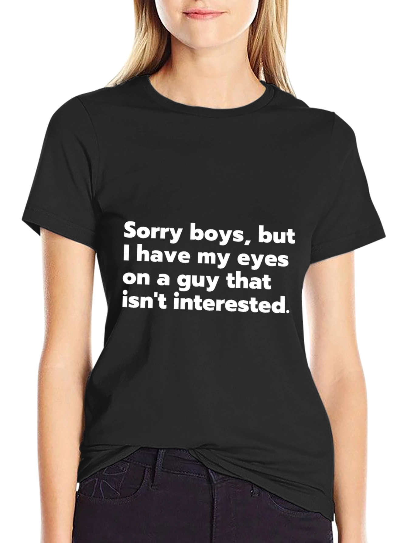 Humorous Sorry Boys Graphic T-Shirt