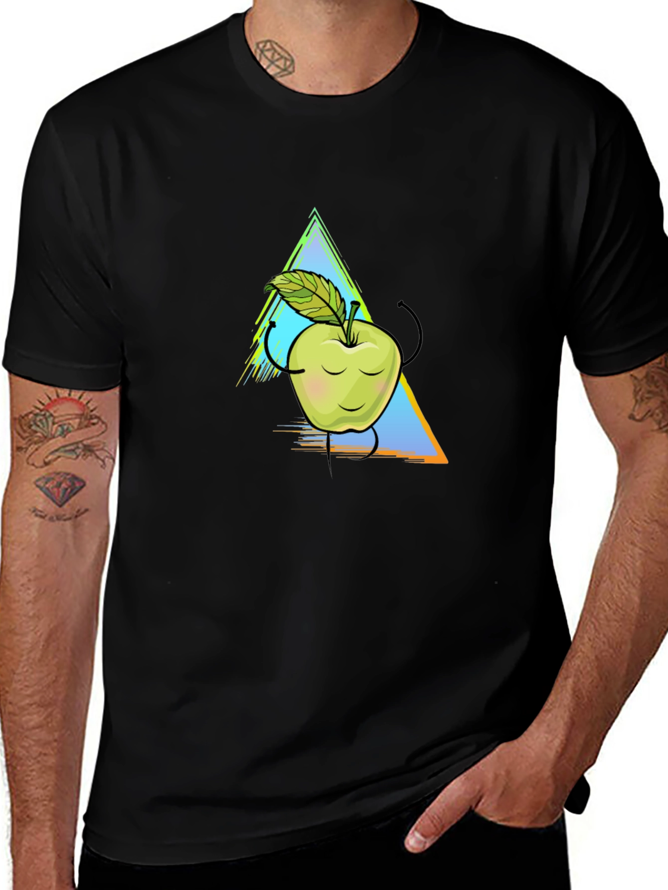 Apple Graphic Tee - Unisex Black T-Shirt