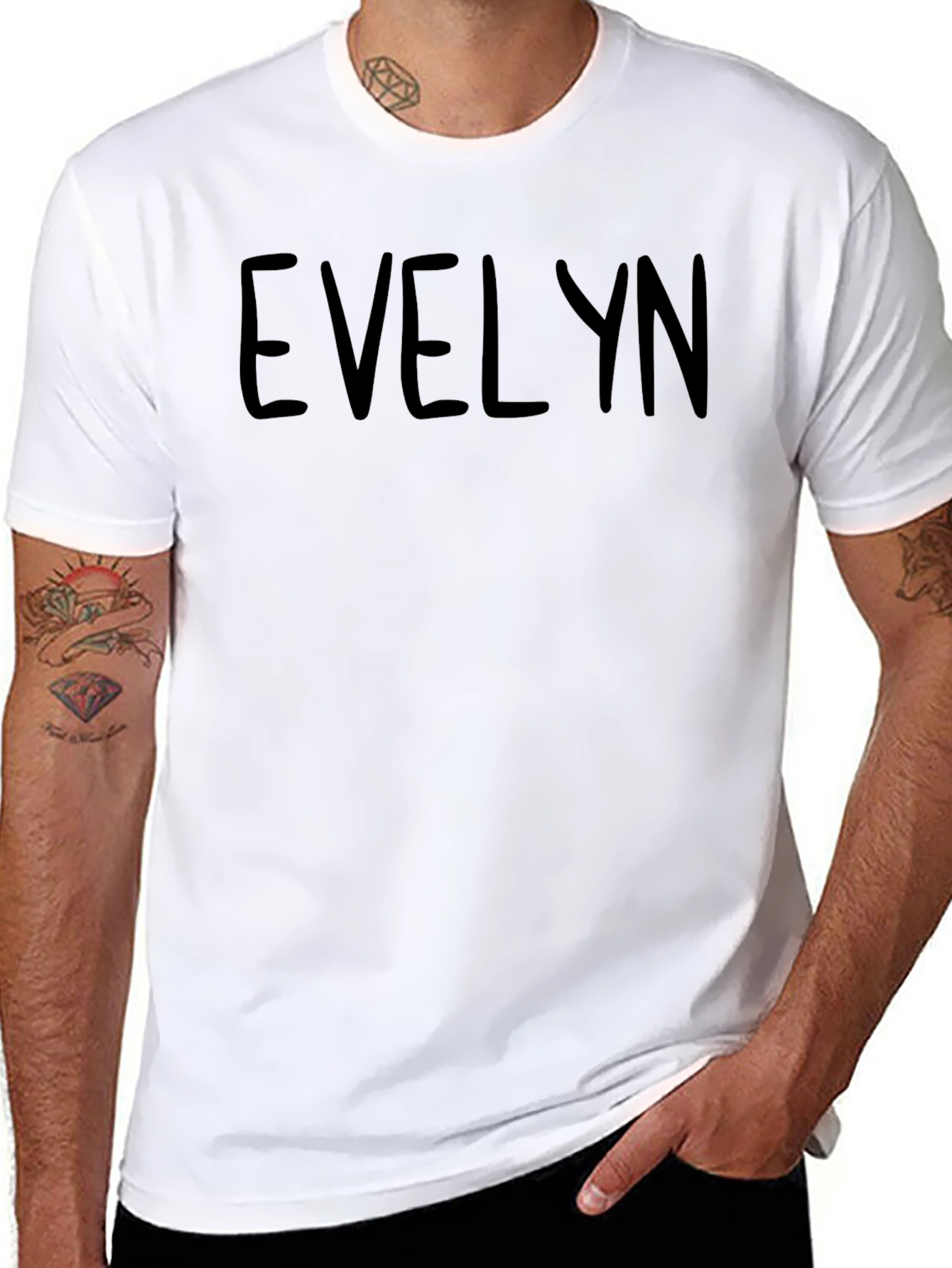 Evelyn Personalized Black Cotton Tee