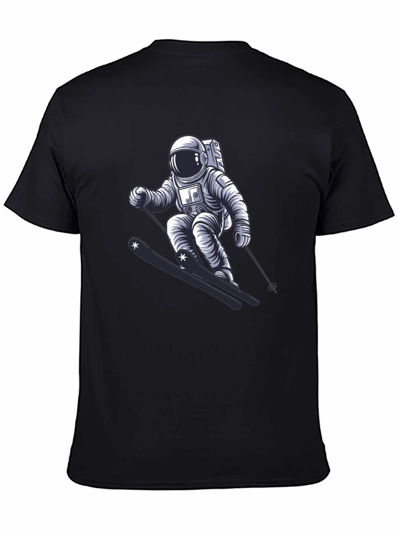 Astronaut Skiing Graphic T-Shirt - Cool Space Tee