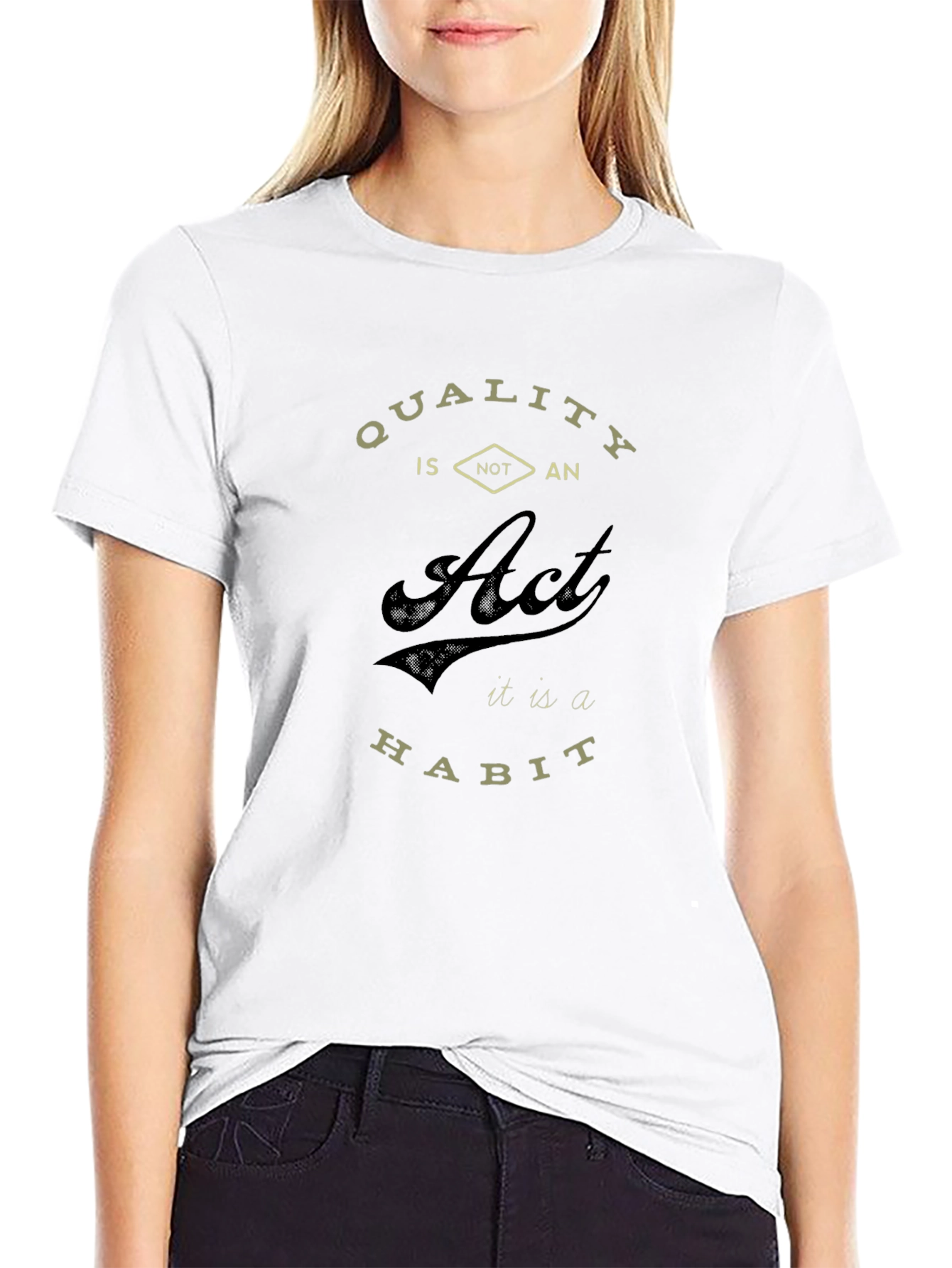Quality is a Habit Black Graphic T-Shirt