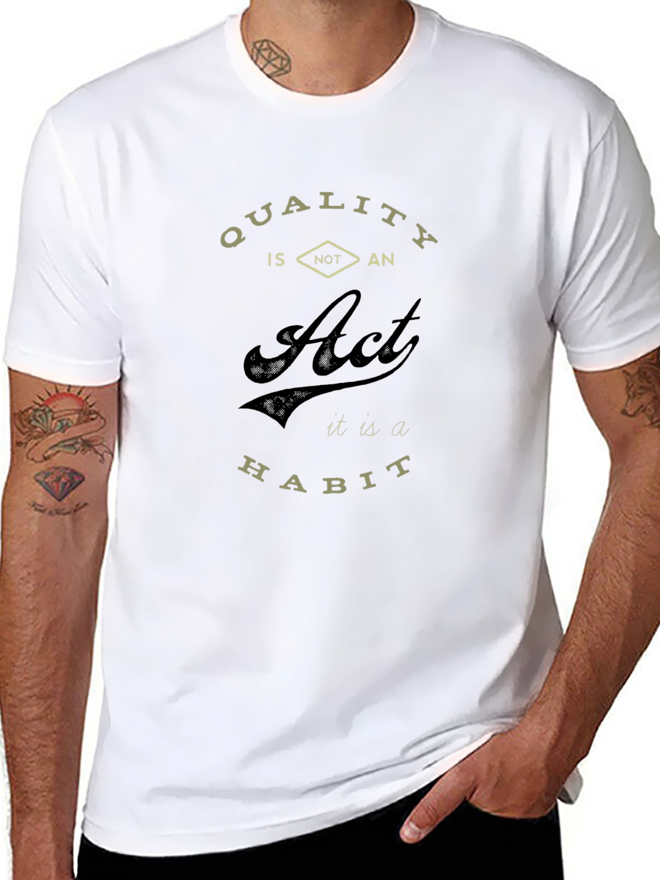 Quality is a Habit Black Graphic T-Shirt