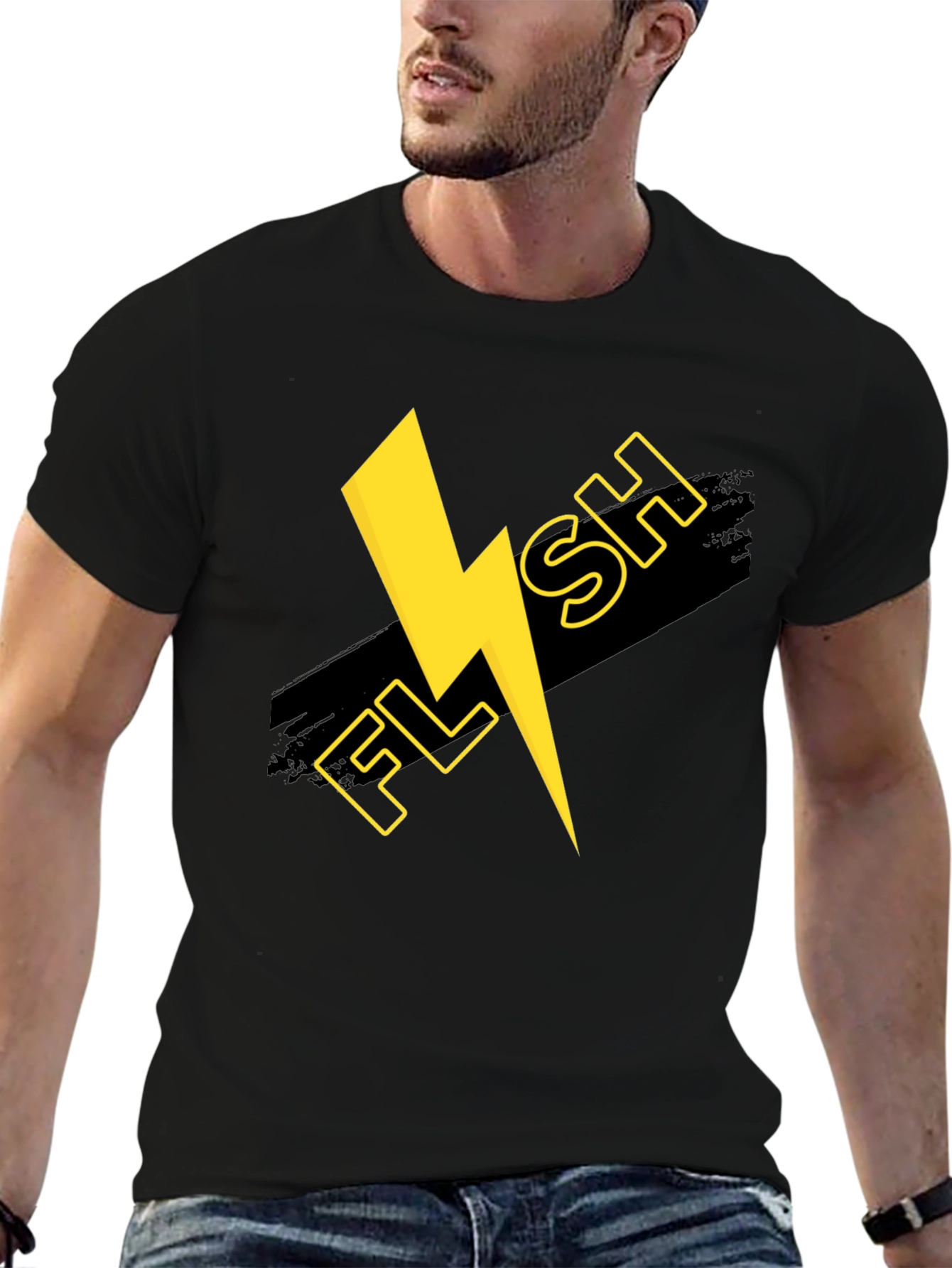Flash Graphic T-Shirt - Lightning Bolt Design