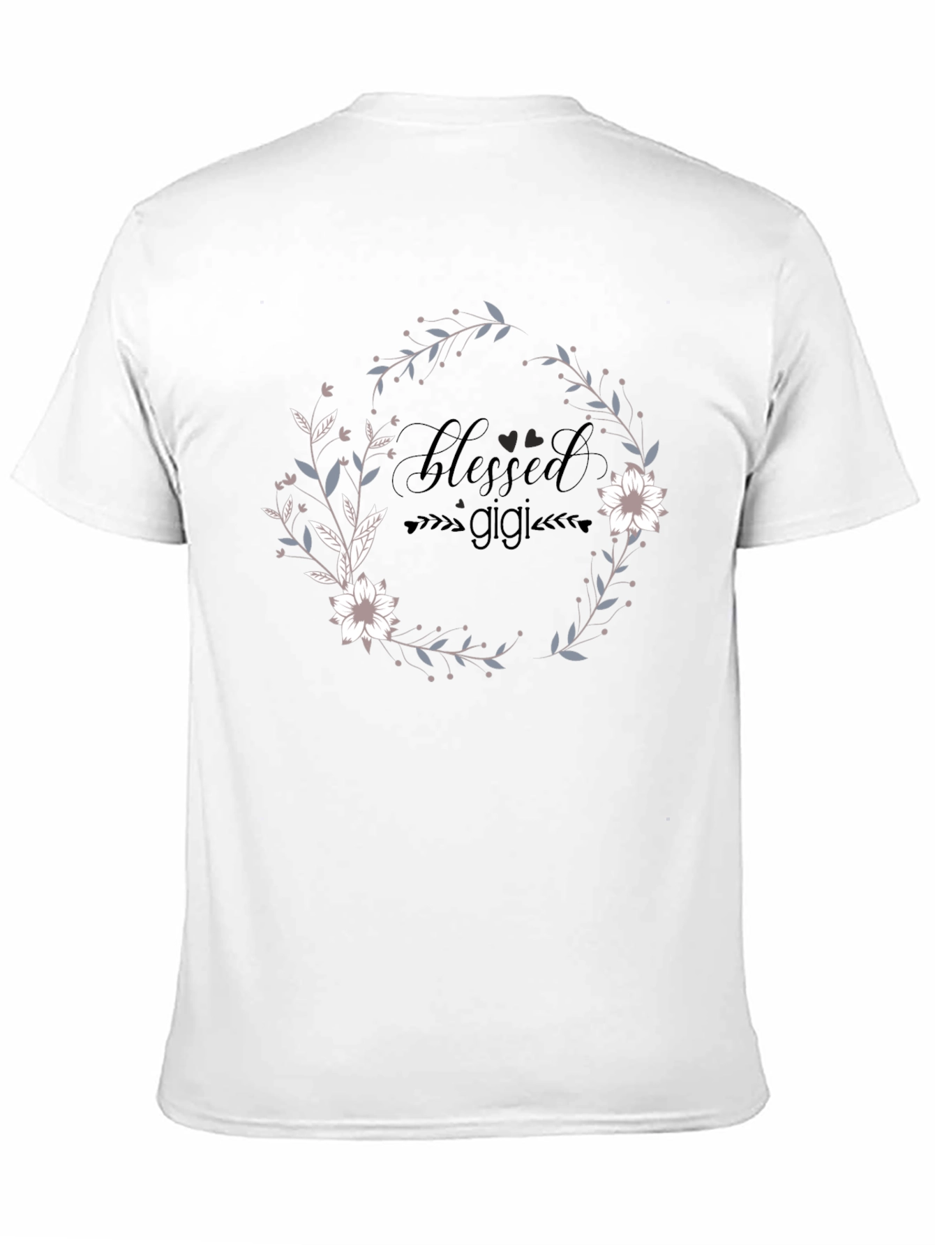 Blessed Gigi T-Shirt - Floral Wreath Design