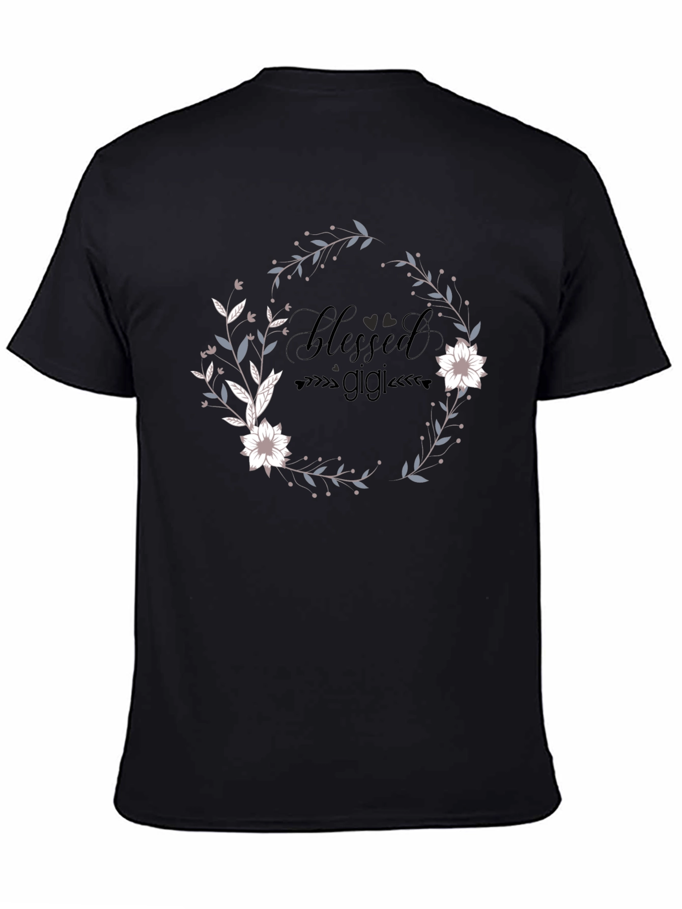 Blessed Gigi T-Shirt - Floral Wreath Design