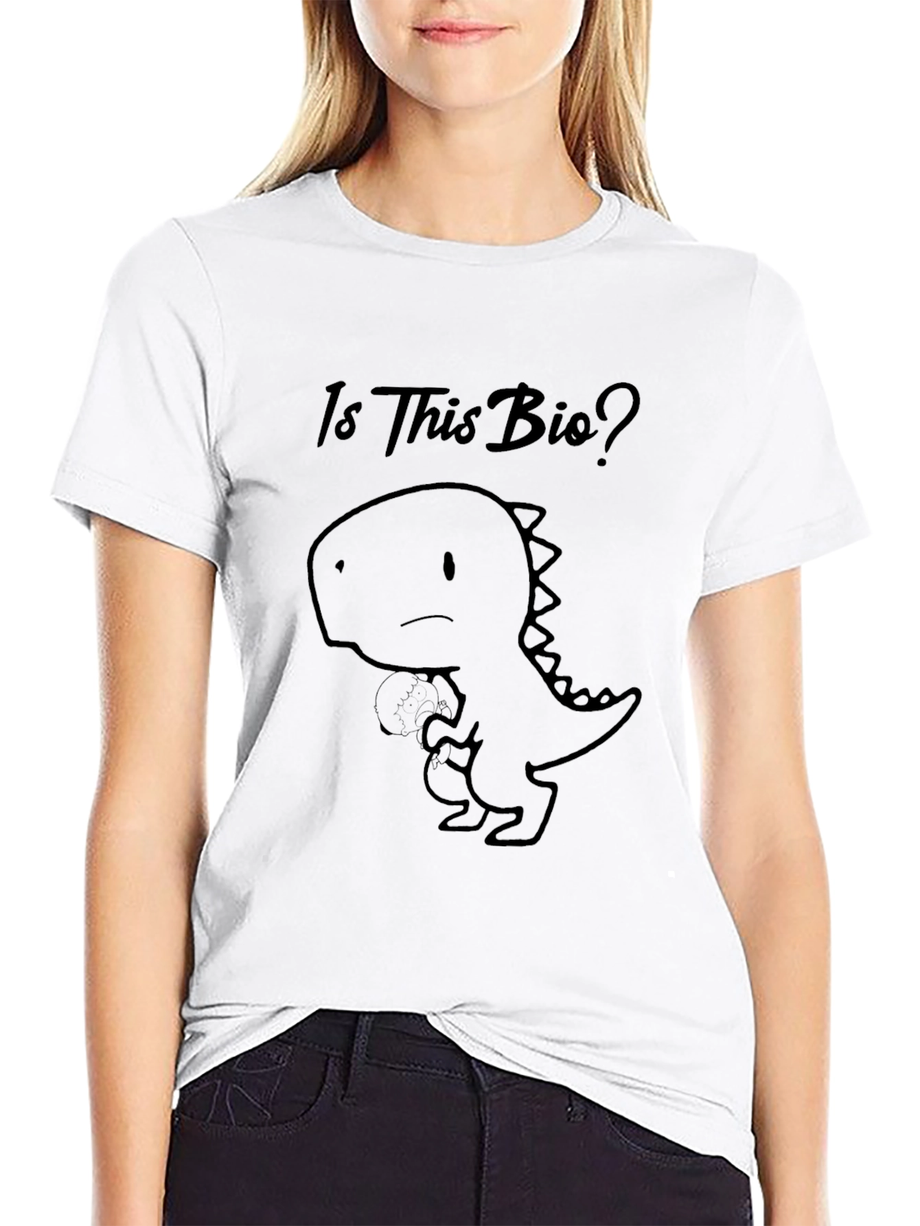 Is This Bio? Dino Black T-Shirt