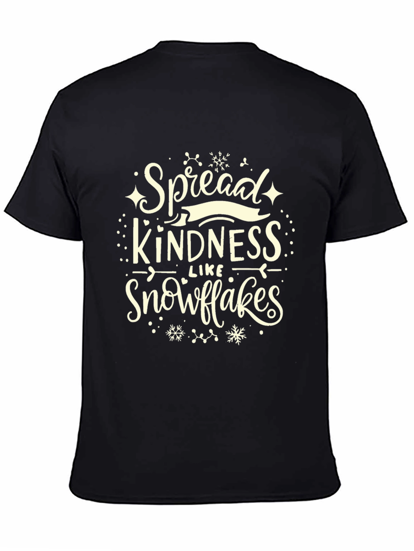 Spread Kindness Like Snowflakes Black T-Shirt