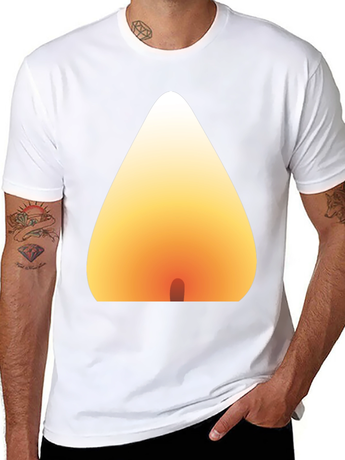 Candle Flame Graphic Tee - Soft Cotton Blend