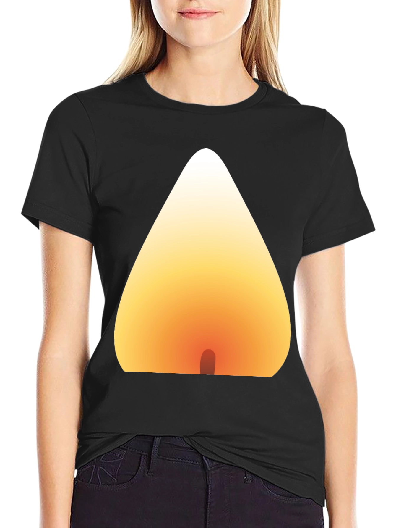 Candle Flame Graphic Tee - Soft Cotton Blend