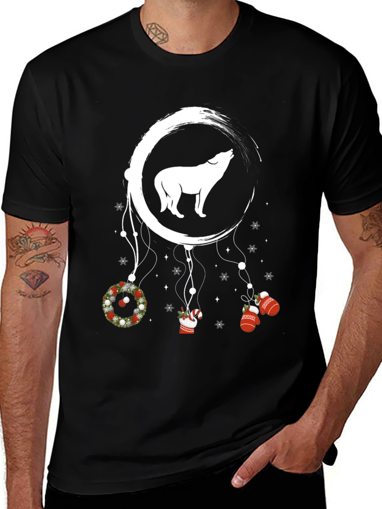 Wolf Dreamcatcher Christmas T-Shirt
