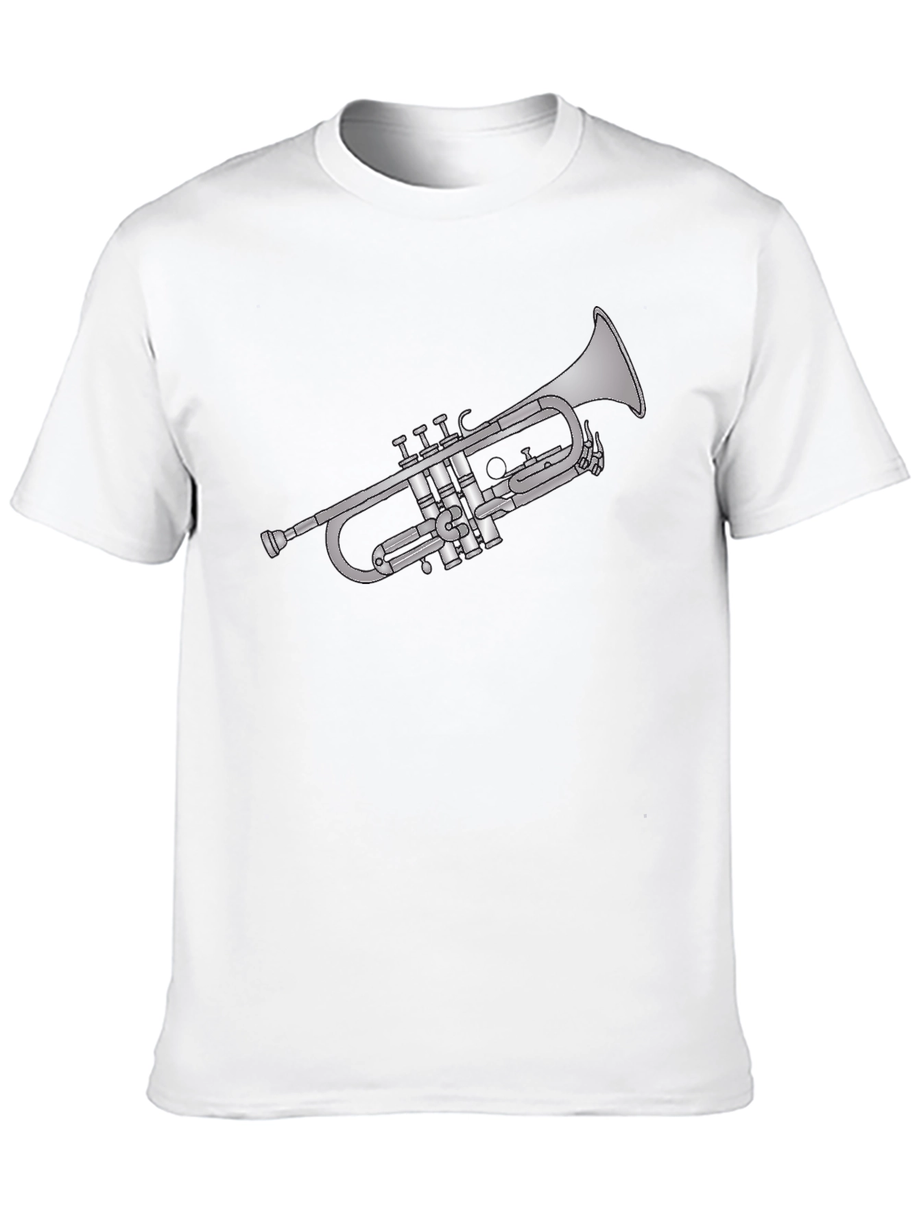 Trumpet Graphic Tee - Black Cotton Musician T-Shirt