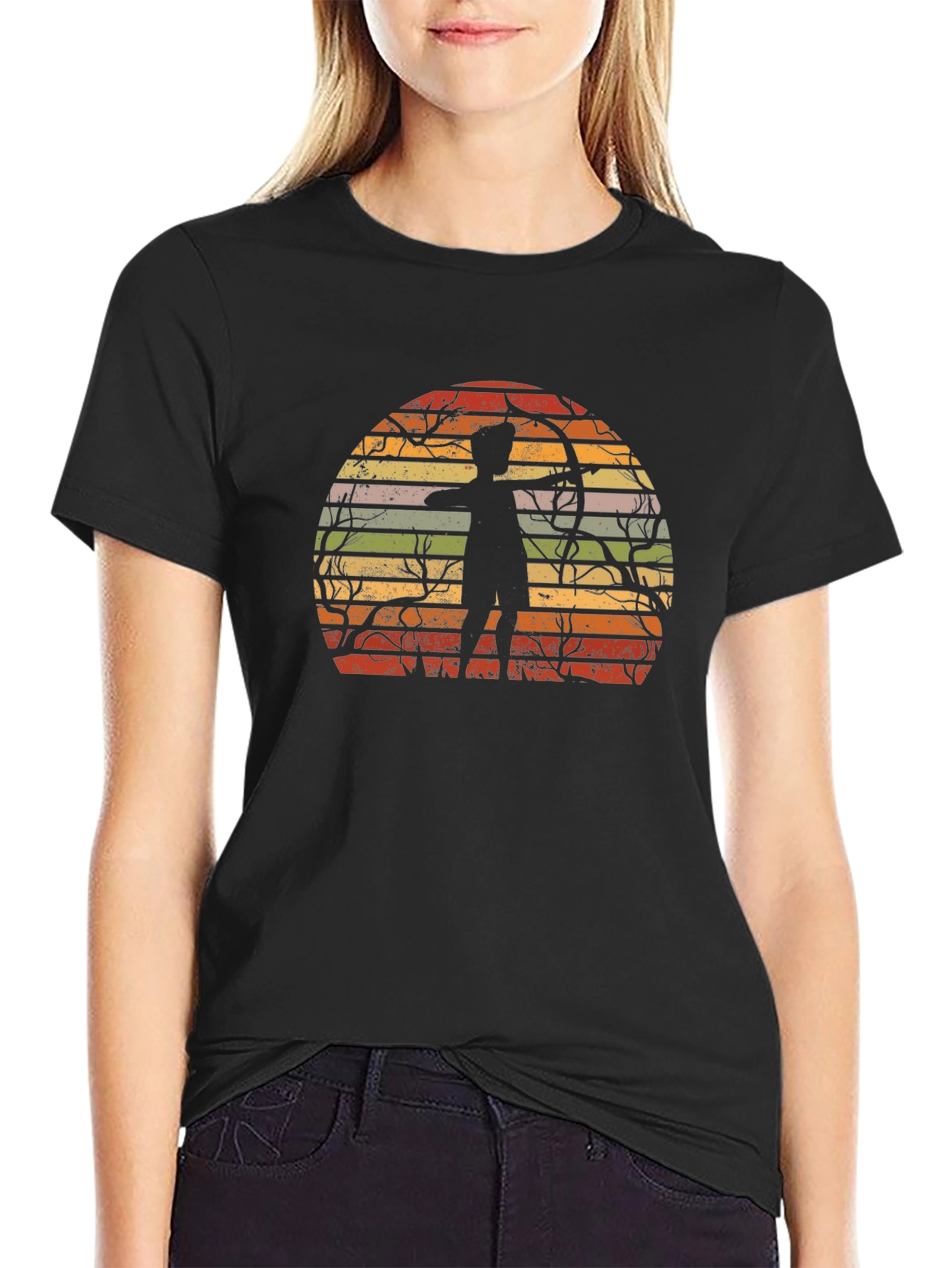 Archery Sunset Graphic Tee - Retro Style