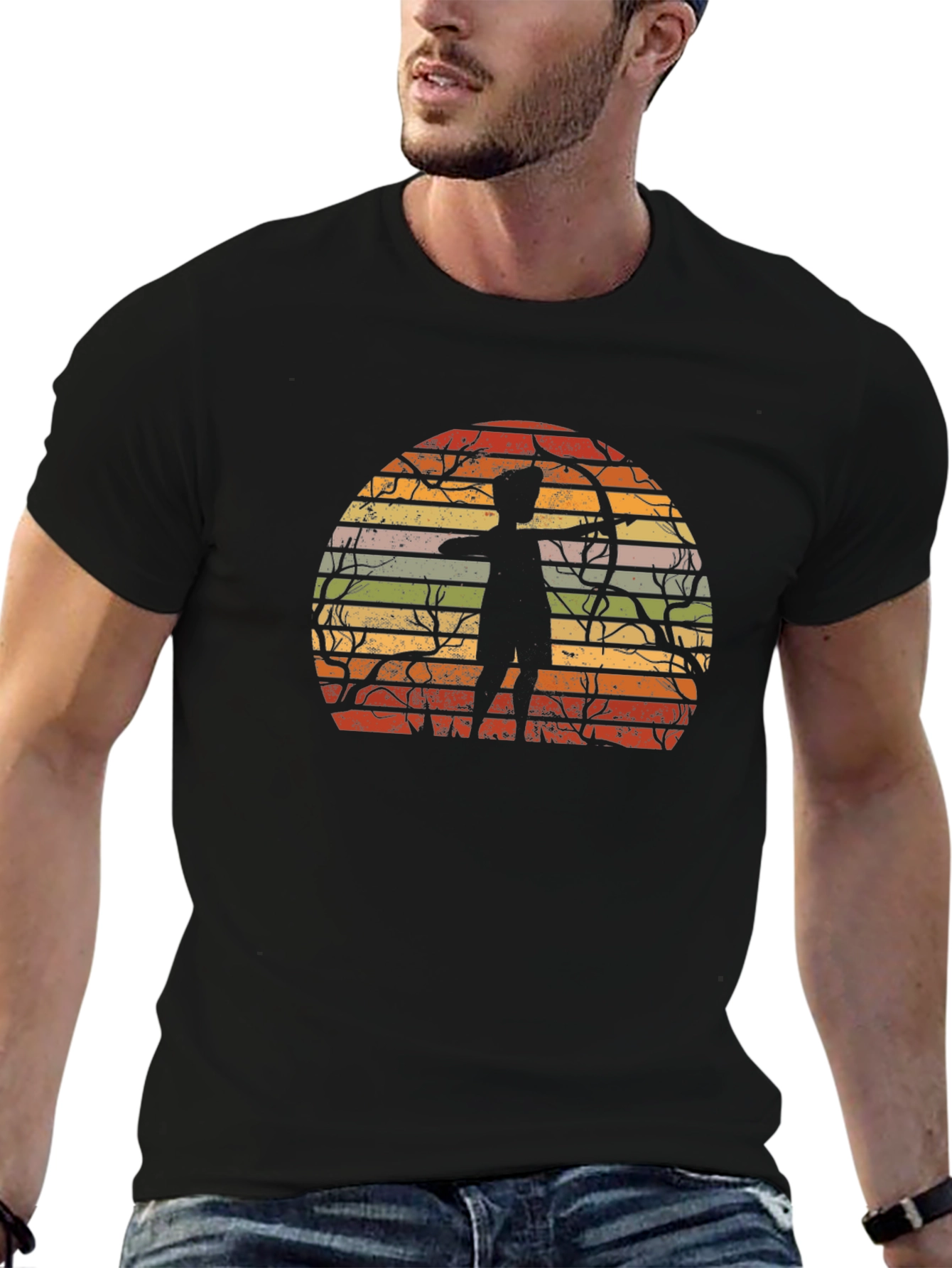 Archery Sunset Graphic Tee - Retro Style