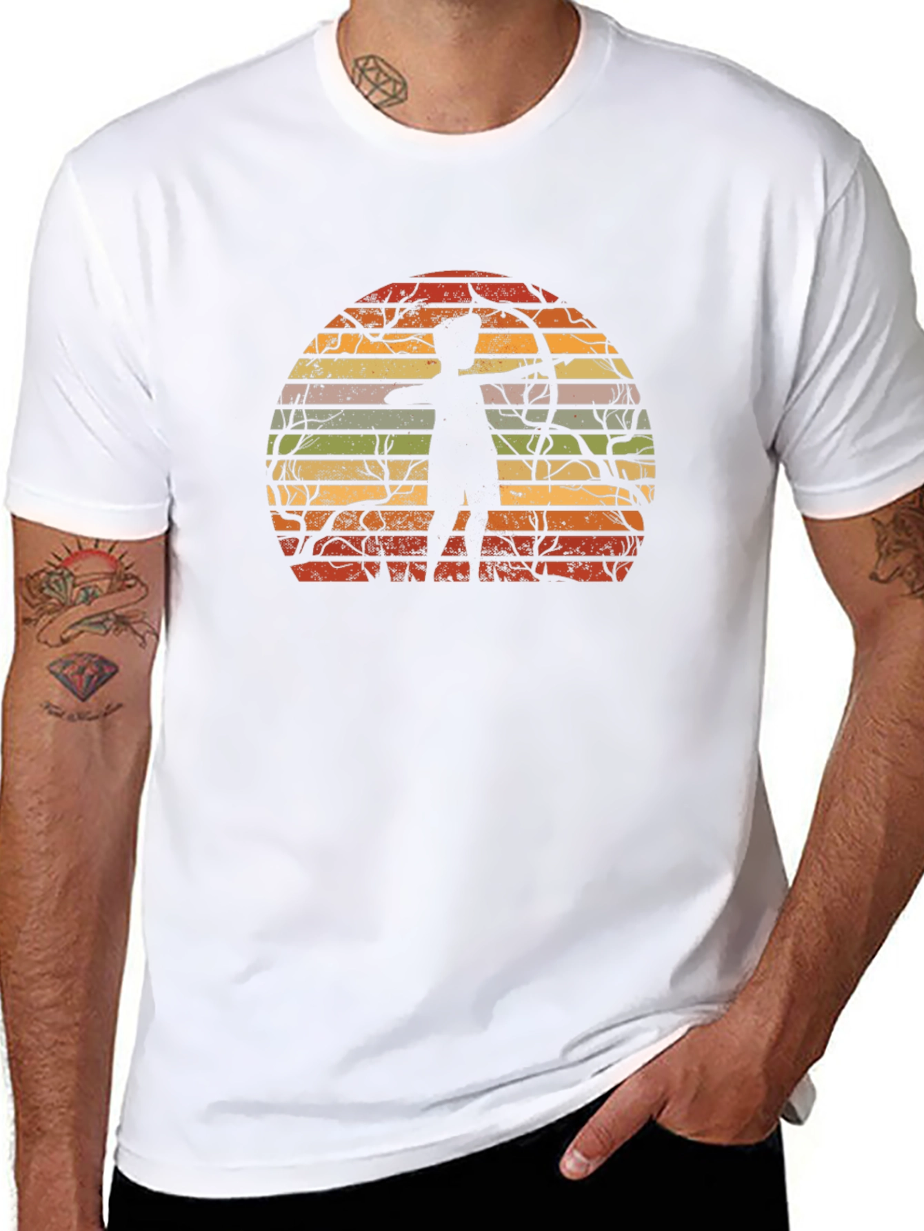 Archery Sunset Graphic Tee - Retro Style