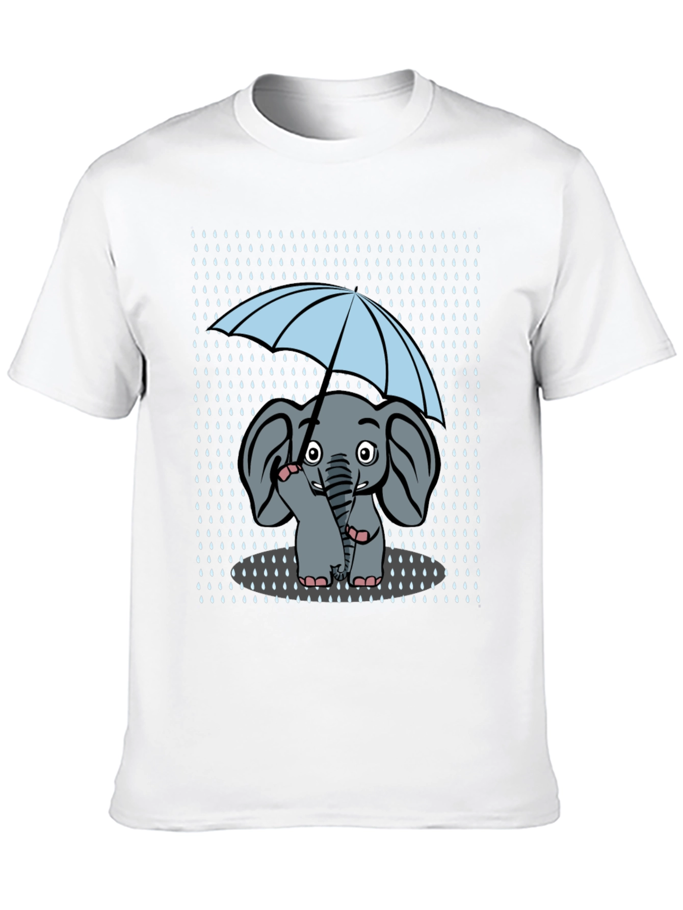 Elephant Umbrella T-Shirt Cute Cartoon Design