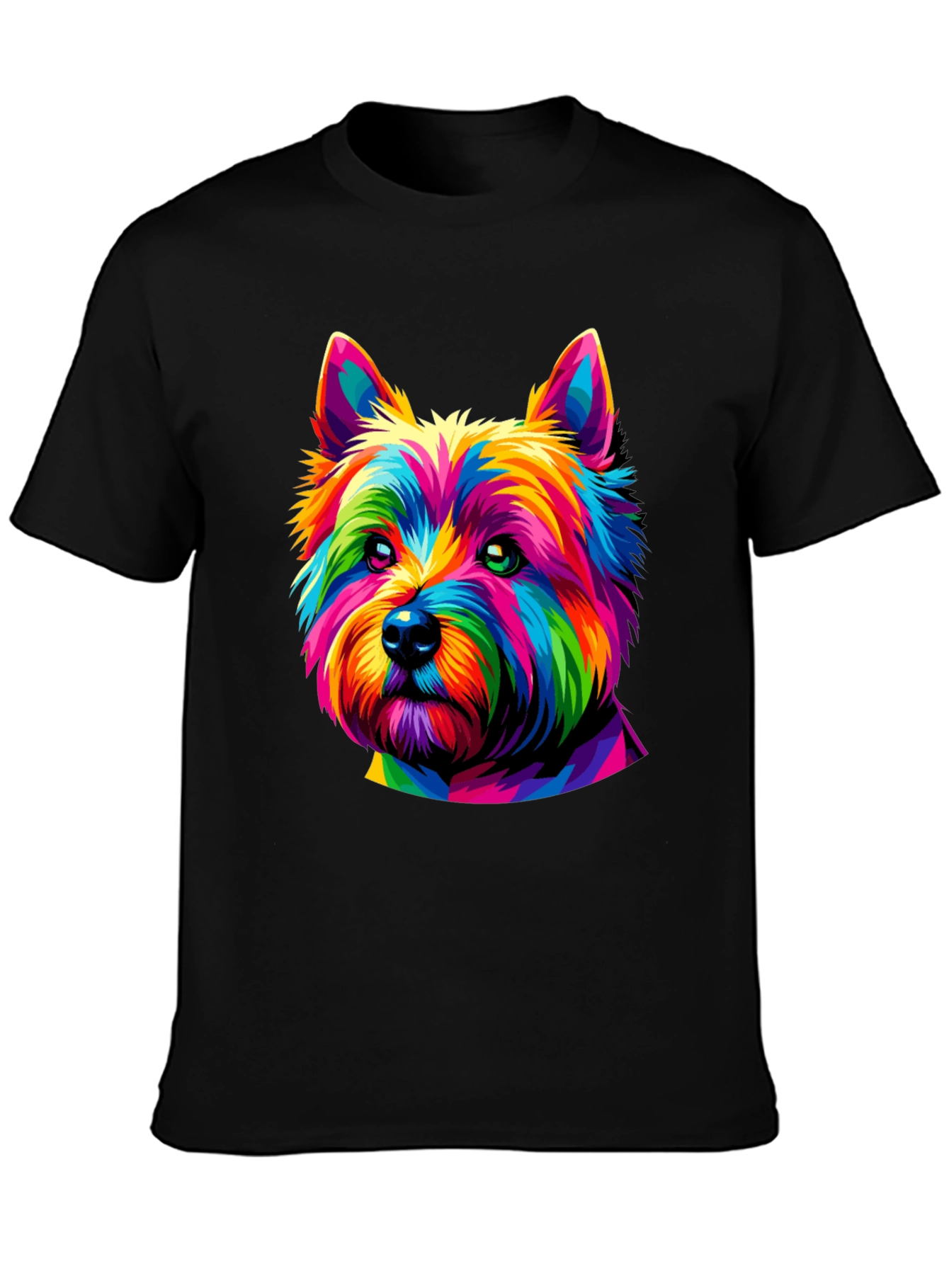 Rainbow Dog Graphic Tee - Mens Black T-Shirt