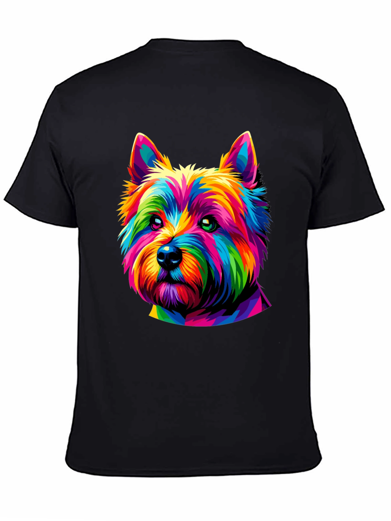 Rainbow Dog Graphic Tee - Mens Black T-Shirt