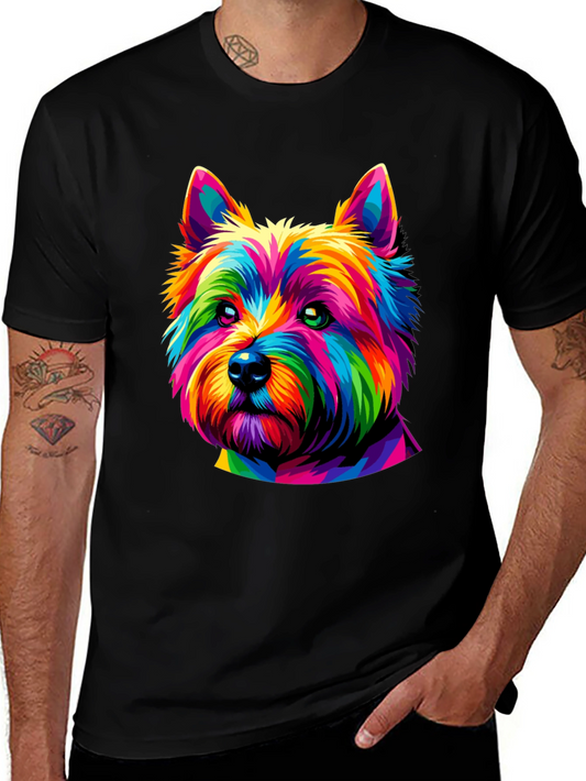 Rainbow Dog Graphic Tee - Mens Black T-Shirt
