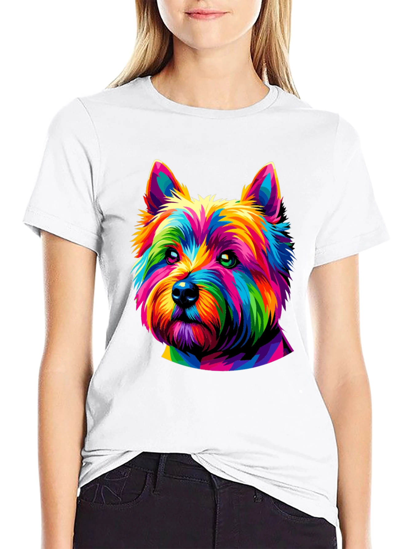 Rainbow Dog Graphic Tee - Mens Black T-Shirt